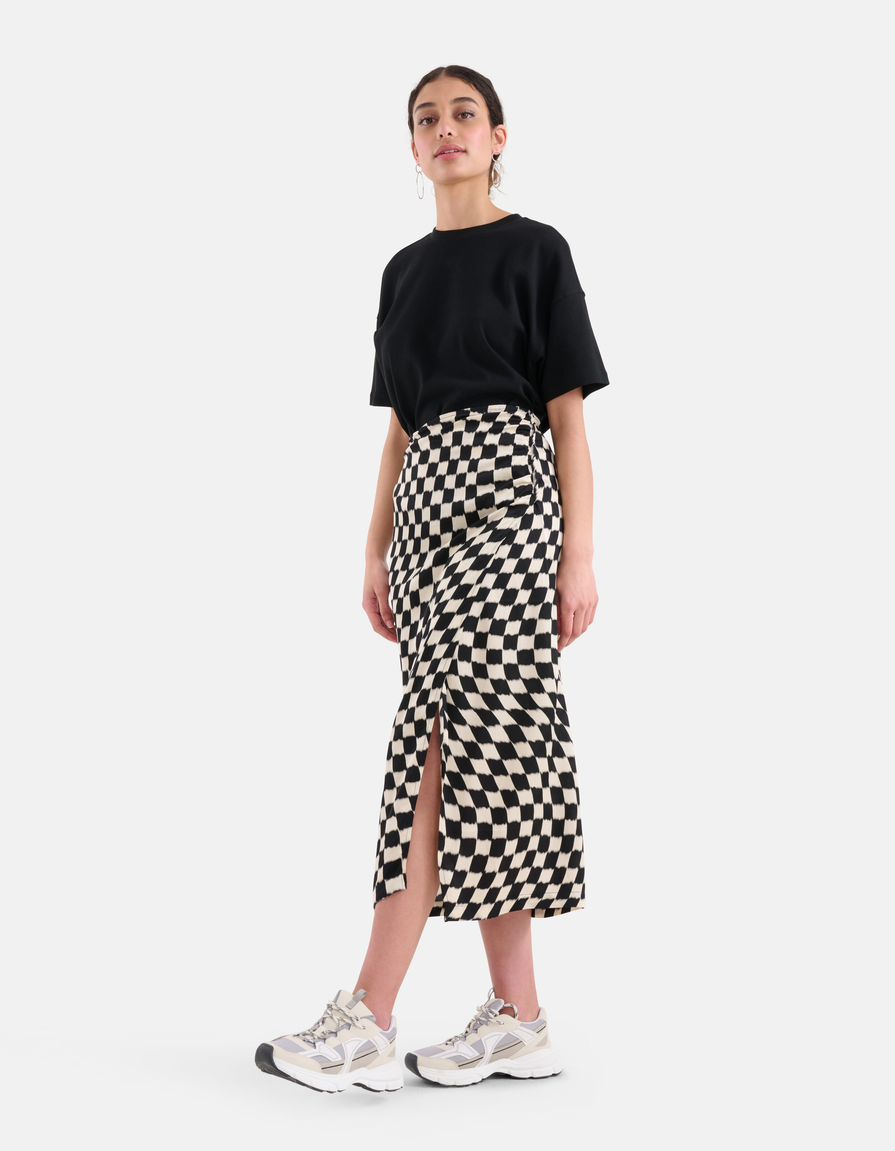 Bedruckter Rock Schwarz/Off-weiß SHOEBY WOMEN