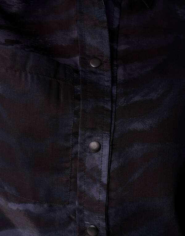 Bedruckte Zebra-Bluse Dunkelgrau SHOEBY WOMEN