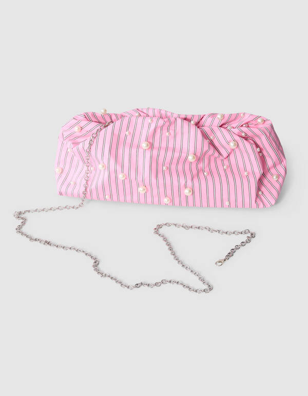 Pinstripe Perlen Clutch Hellrosa SHOEBY ACCESSOIRES