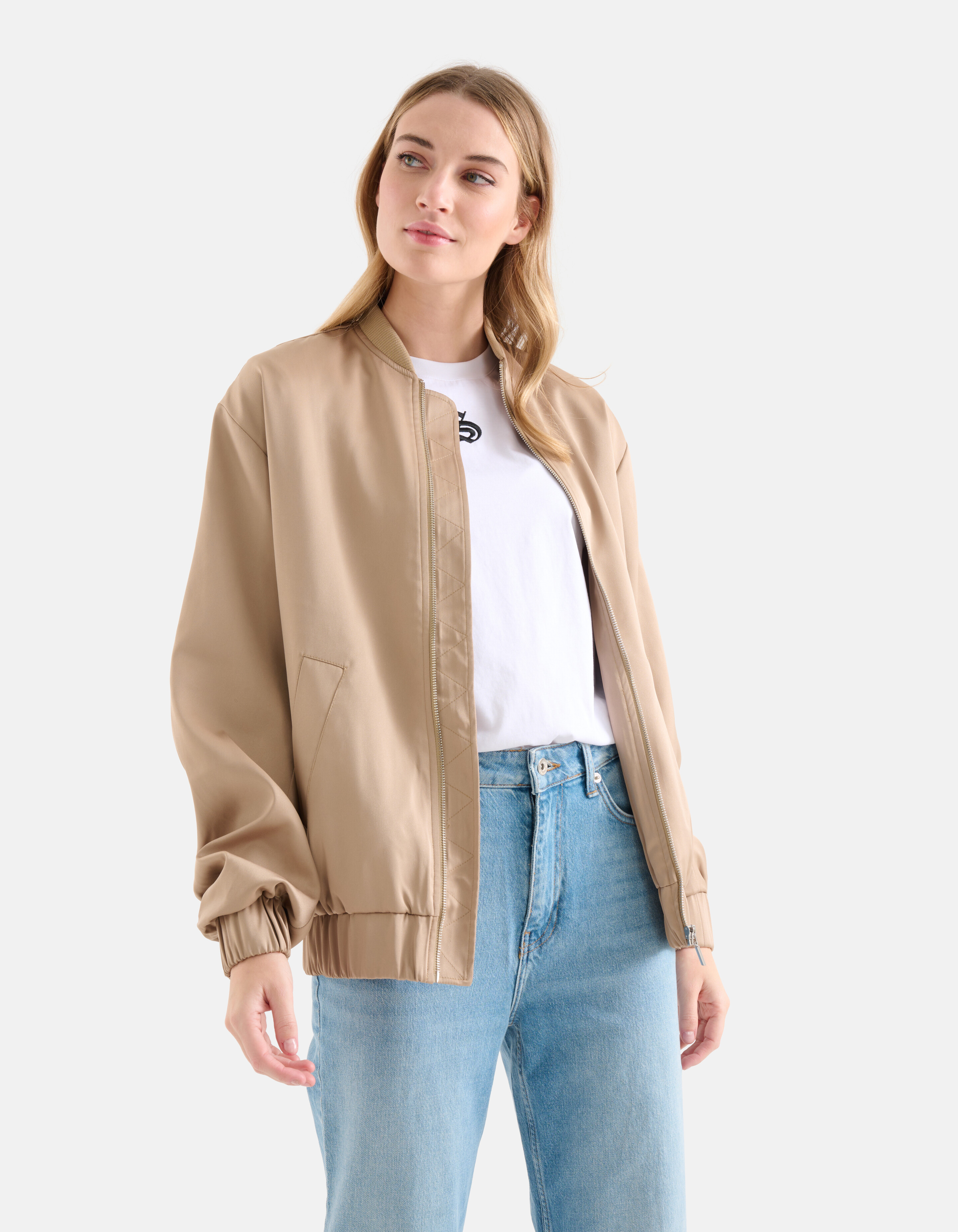 Satin Bomberjacke Beige SHOEBY WOMEN