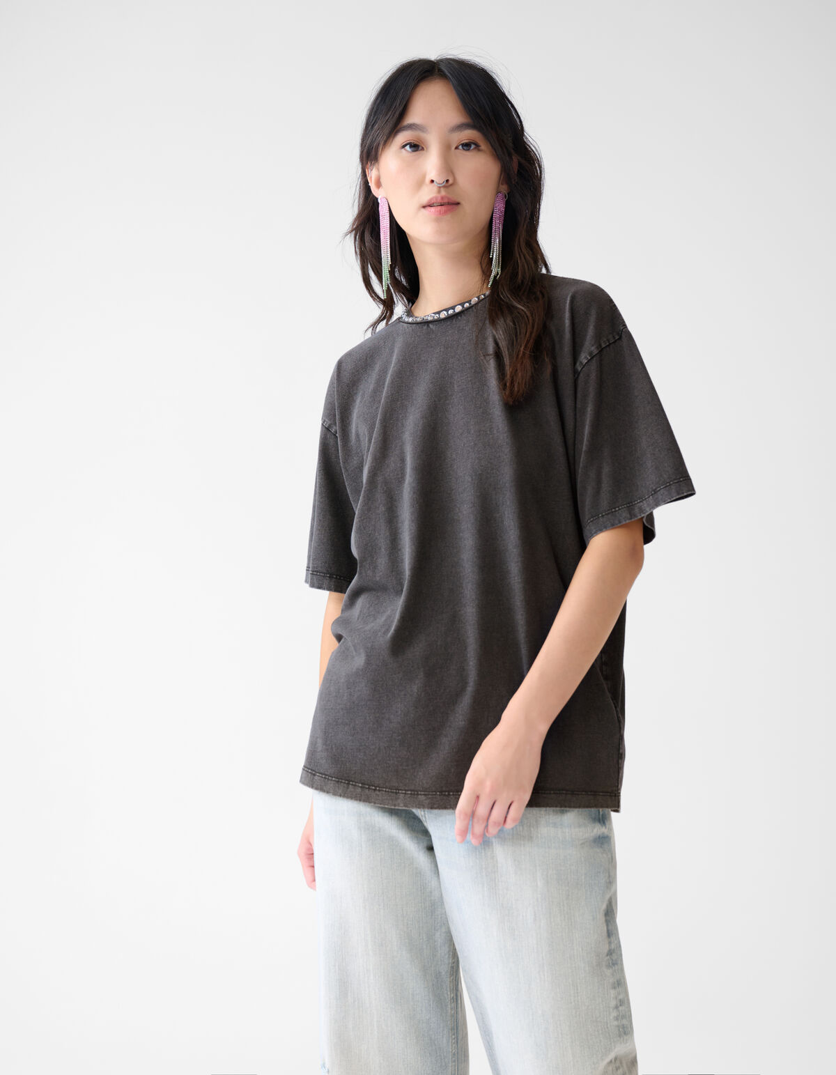 Versch&ouml;nertes T-Shirt Zwart SHOEBY WOMEN