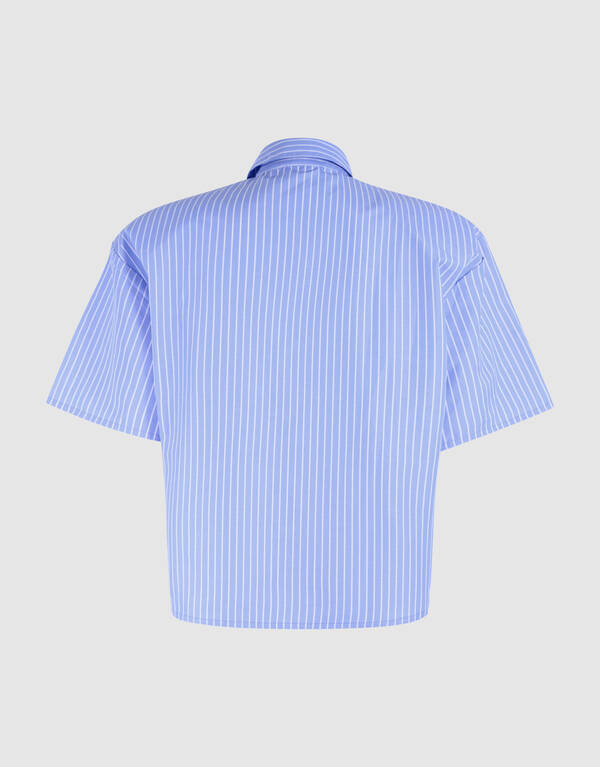 Übergroße Bluse mit Nadelstreifen Hellblau SHOEBY WOMEN