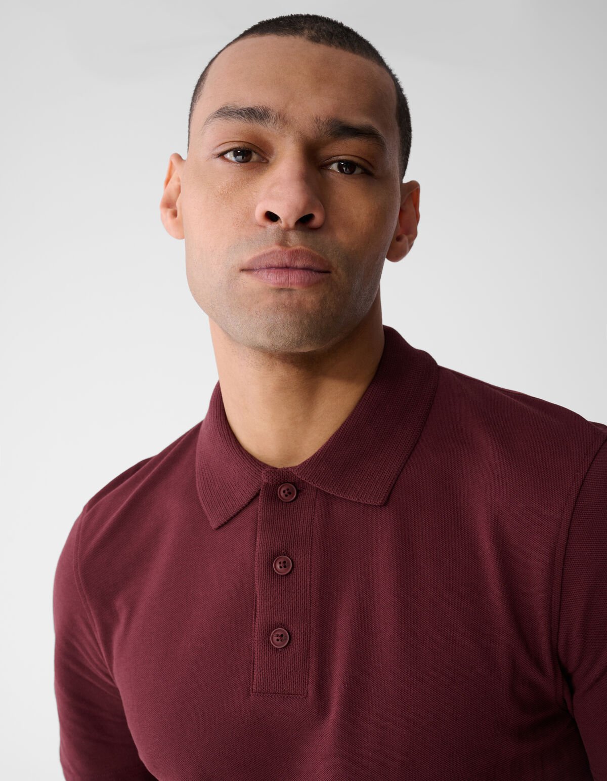 Strickpolo Dunkelrot SHOEBY MEN