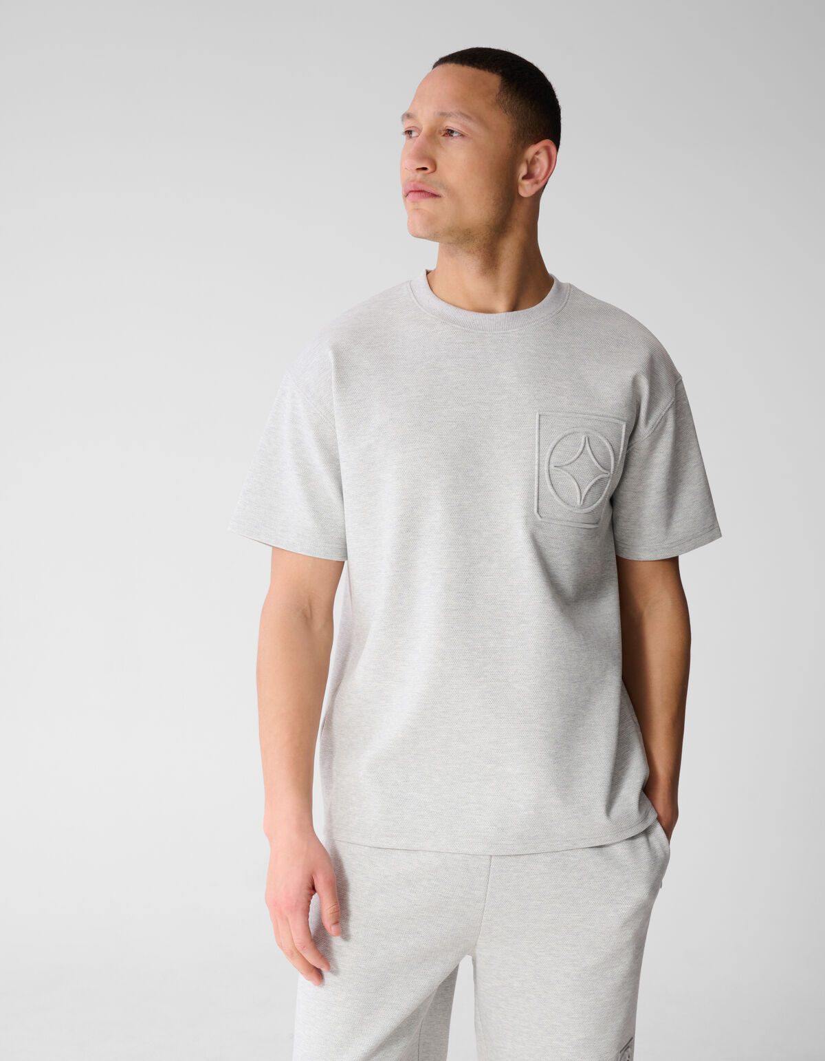 Logo Pocket T-Shirt Hellgrau SHOEBY MEN