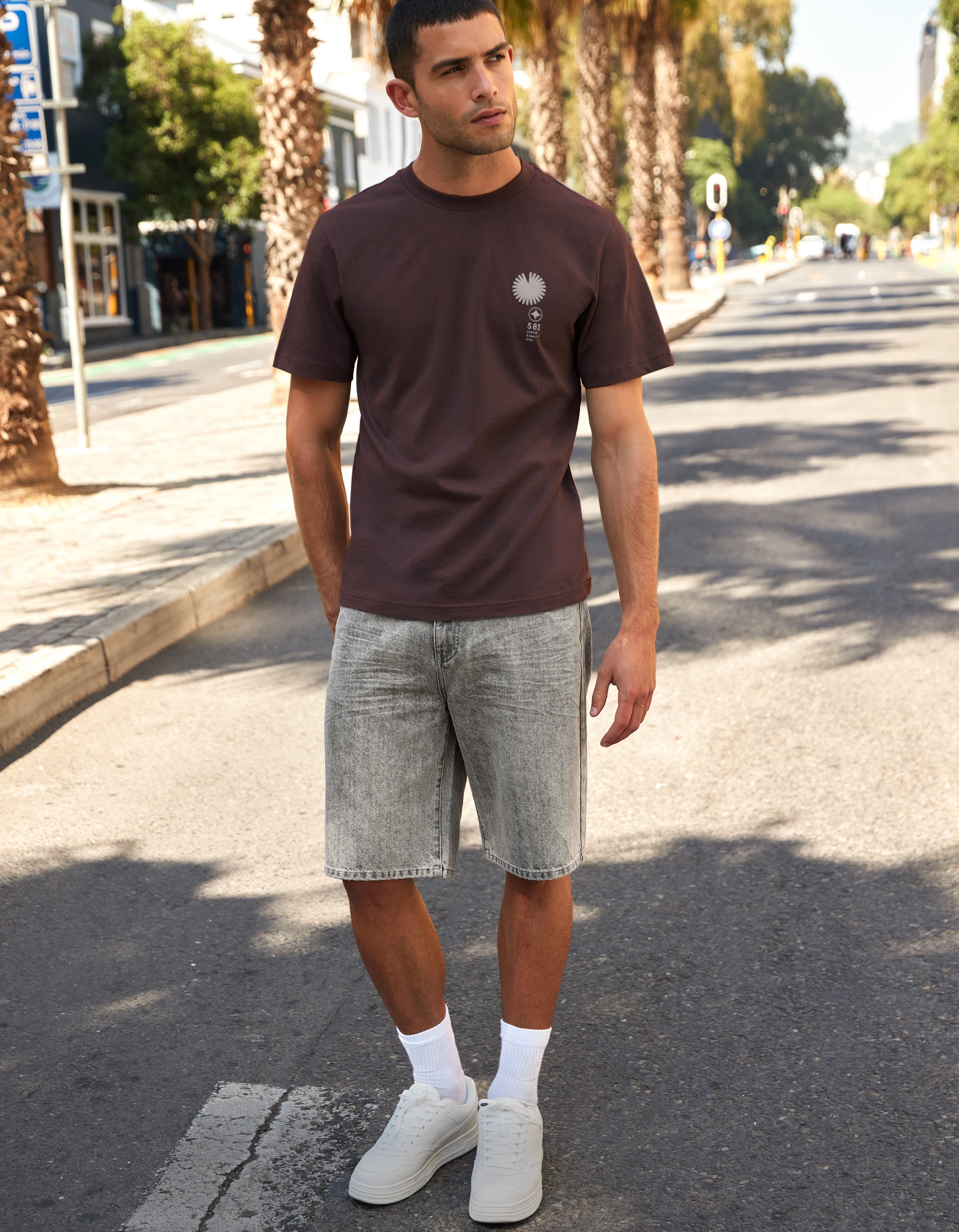 Radar Artwork T-Shirt Dunkelbraun SHOEBY MEN