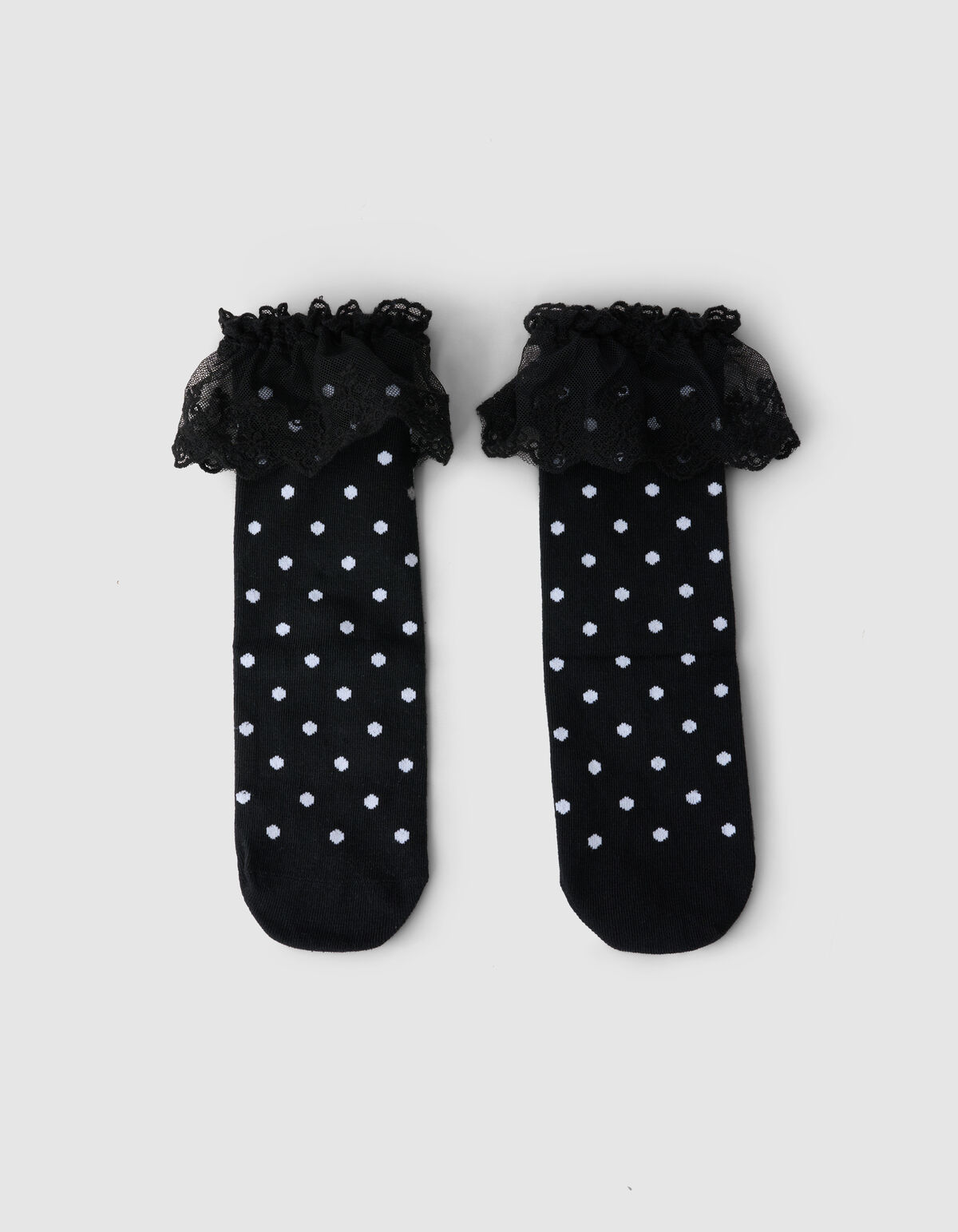 Kanten Polkadot Socken Schwarz SHOEBY ACCESSOIRES