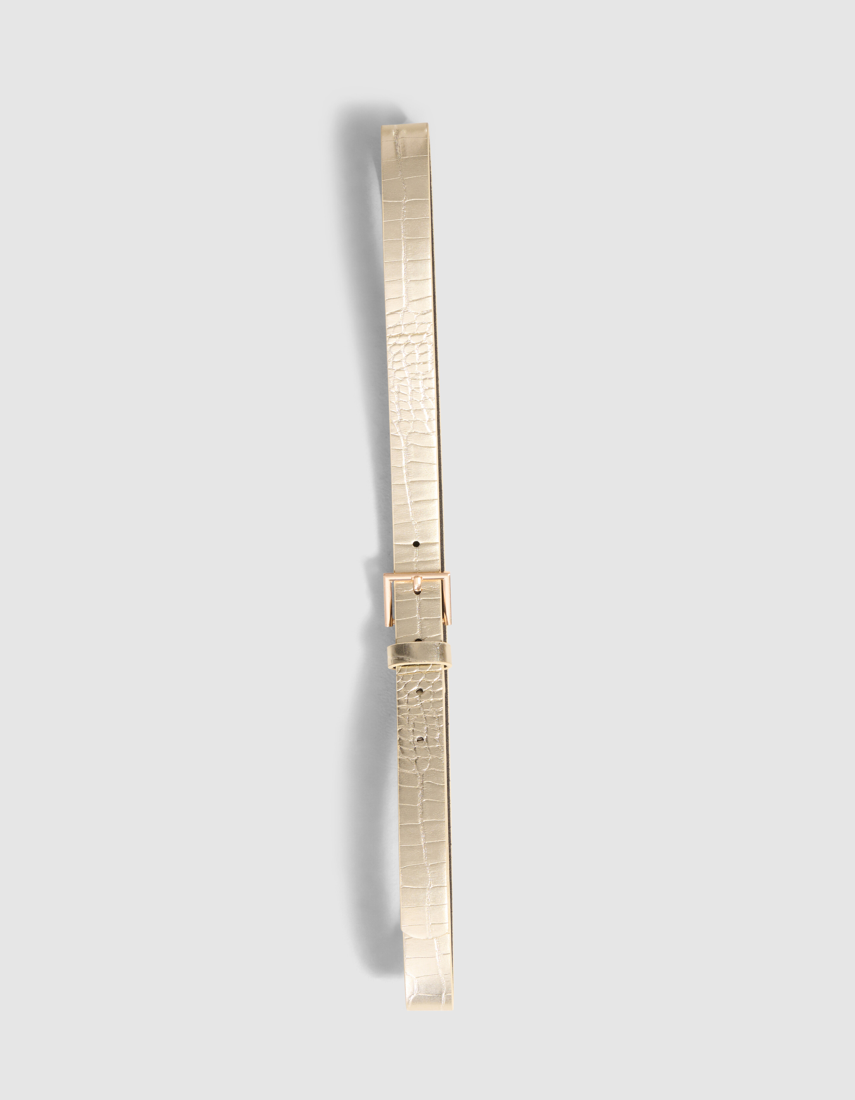 Metallischer Kroko-G&uuml;rtel Gold SHOEBY ACCESSOIRES