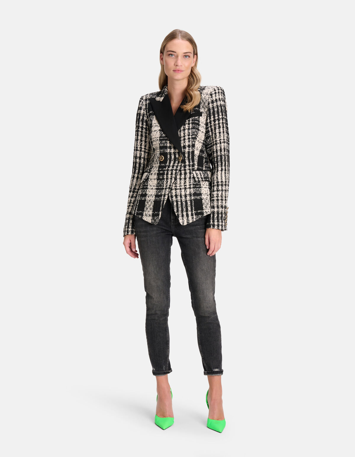 Power Blazer aus kariertem Tweed von Fred SHOEBY WOMEN