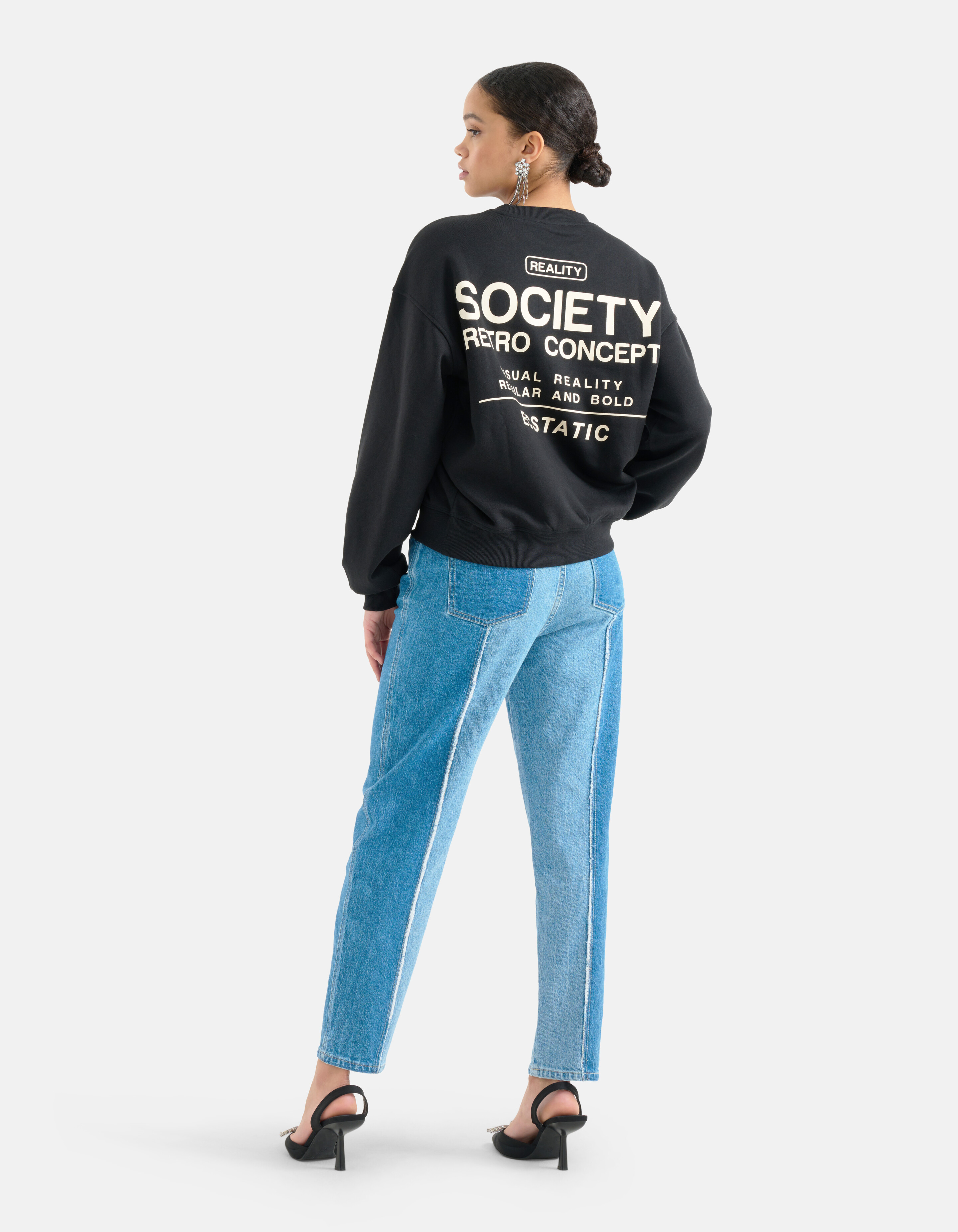 Pullover mit Artwork Schwarz SHOEBY WOMEN