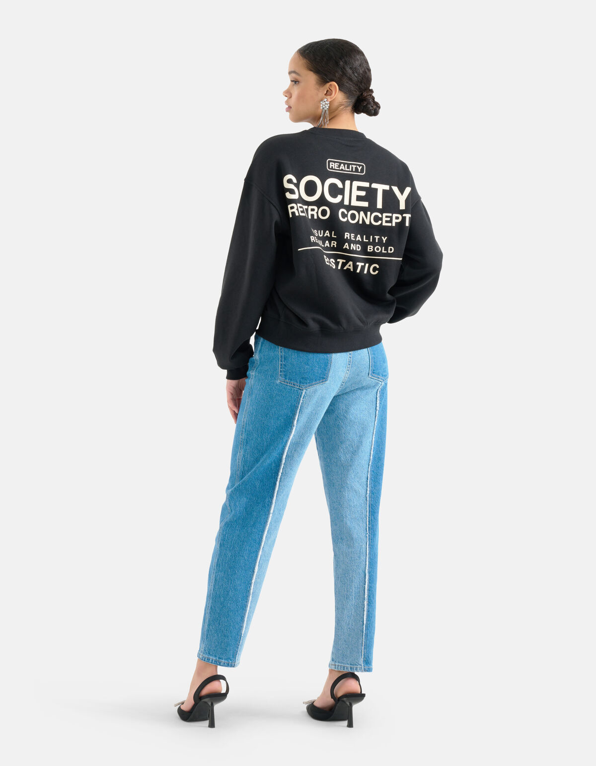 Pullover mit Artwork Schwarz SHOEBY WOMEN