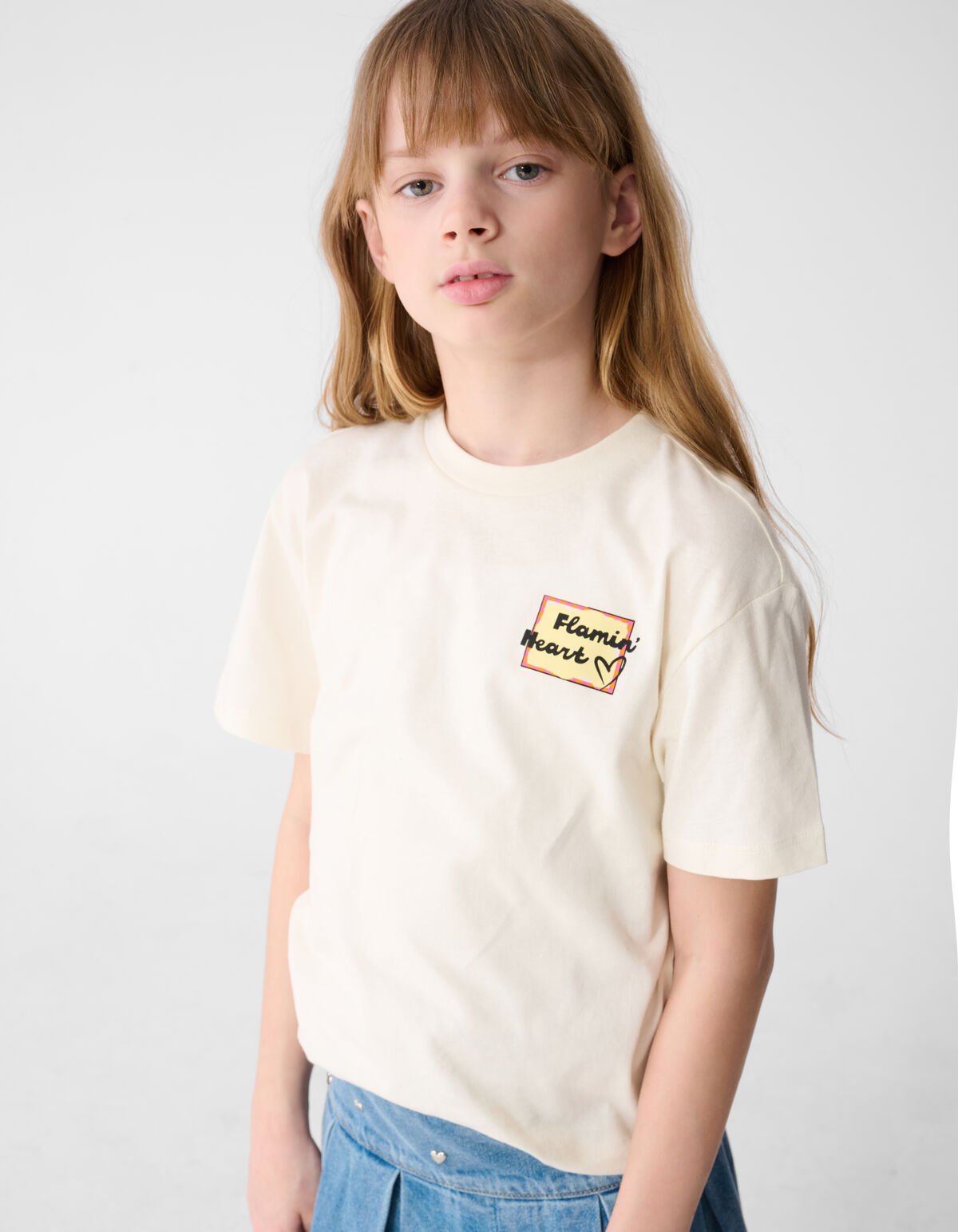 Flammenkunst T-Shirt Gebrochen Wei&szlig; SHOEBY GIRLS