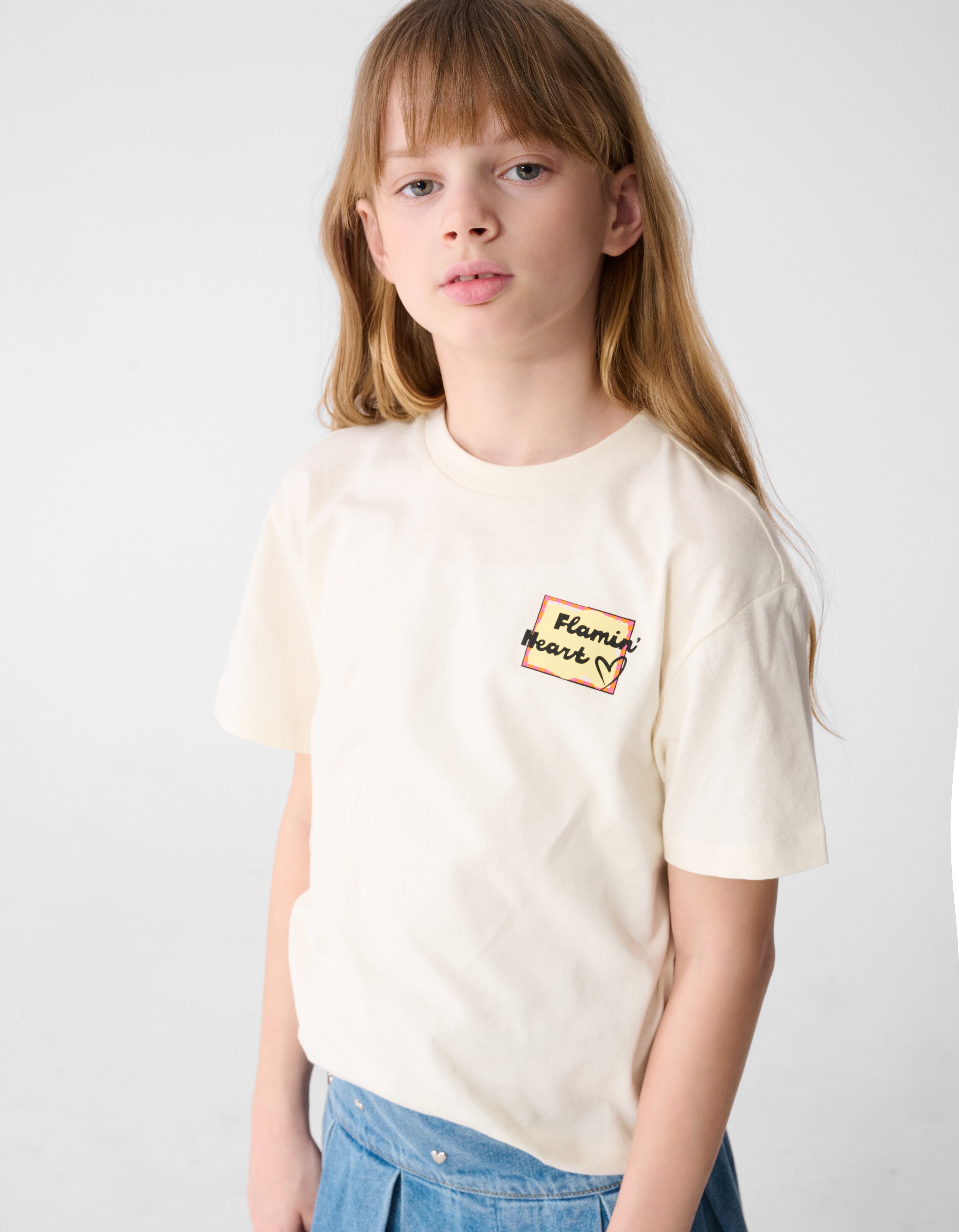 Flammenkunst T-Shirt Gebrochen Wei&szlig; SHOEBY GIRLS