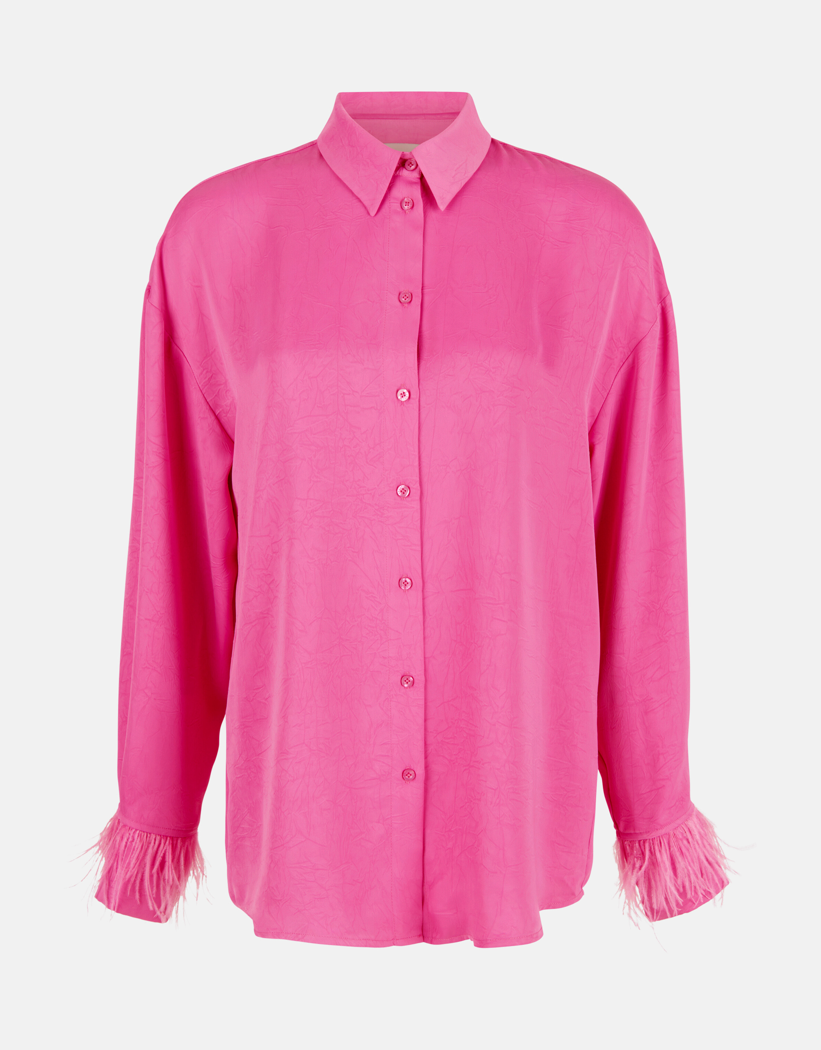 Satin Bluse mit Federn Rosa SHOEBY WOMEN
