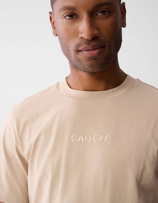 Gemischter Text Kunstwerk T-shirt Sand SHOEBY MEN