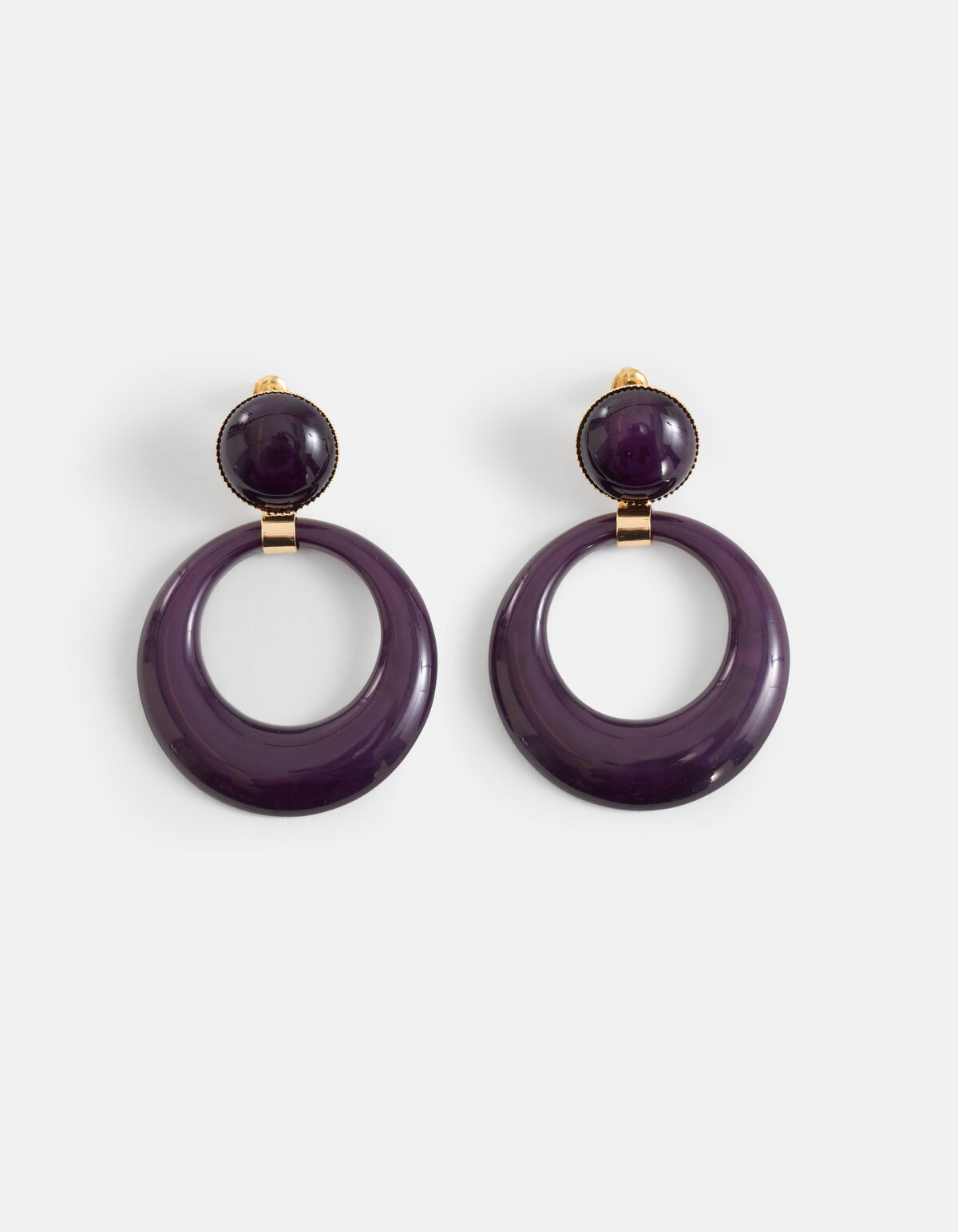 Runde Ohrringe Dunkelviolett SHOEBY ACCESSOIRES