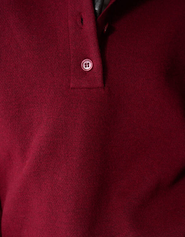Oversized Polo Strickpullover Rot SHOEBY WOMEN