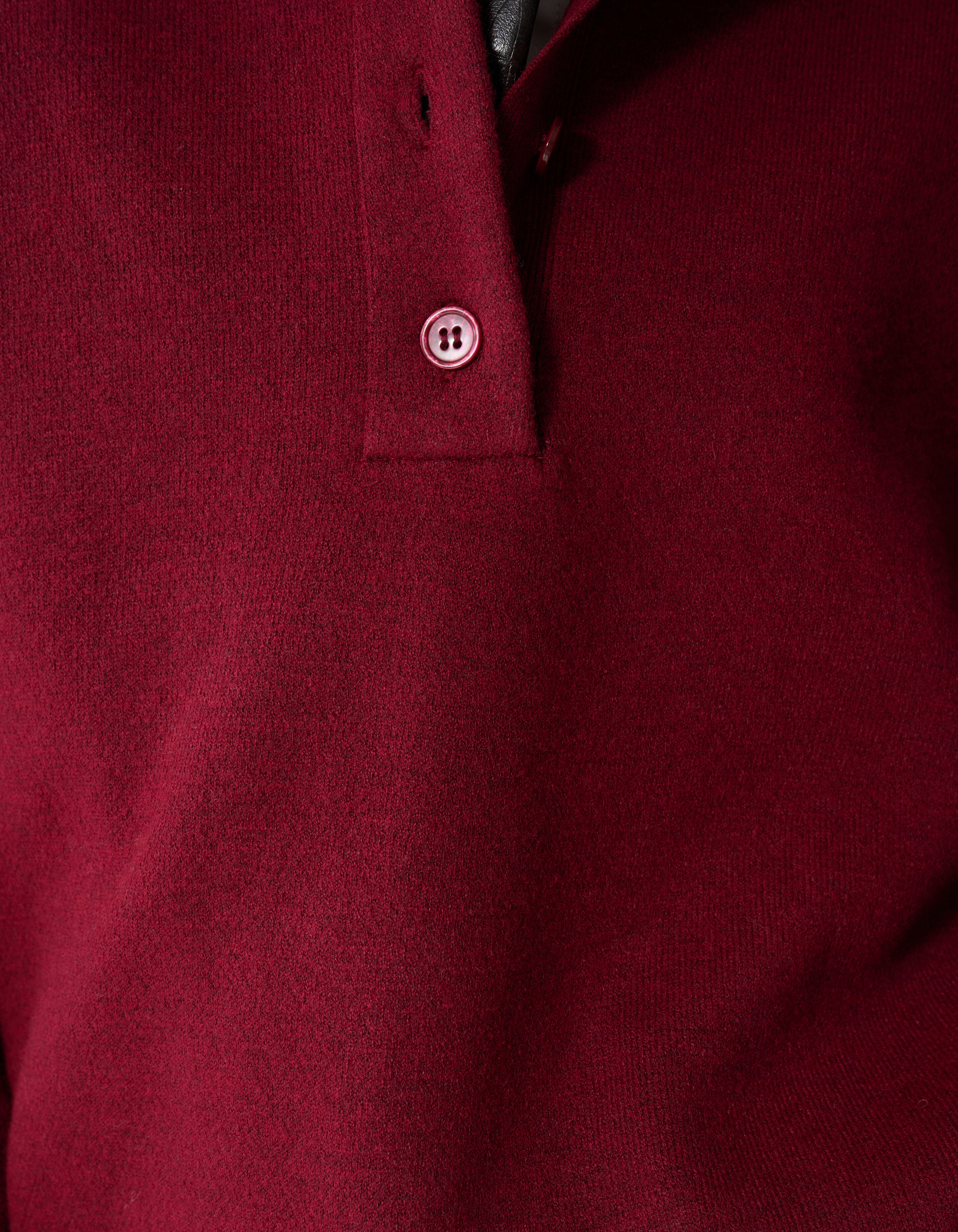 Oversized Polo Strickpullover Rot SHOEBY WOMEN