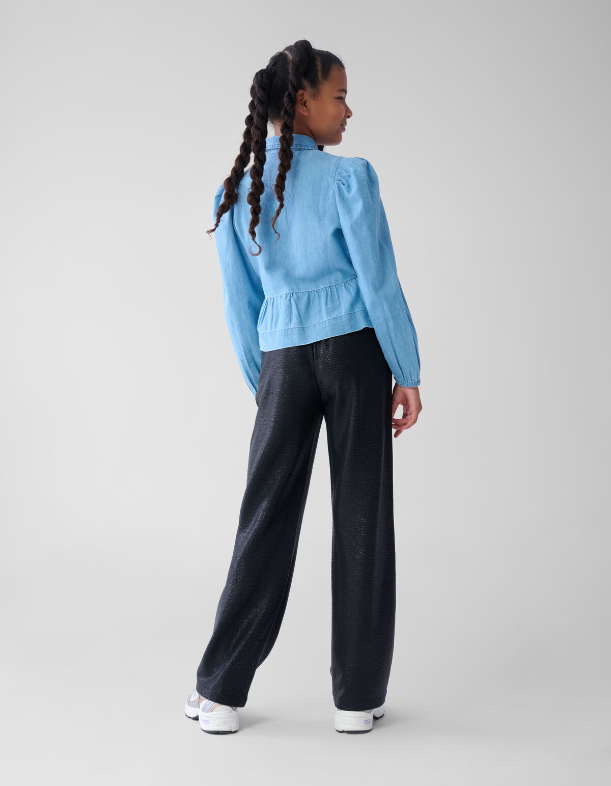 Denim-Schleifenbluse Blau SHOEBY GIRLS