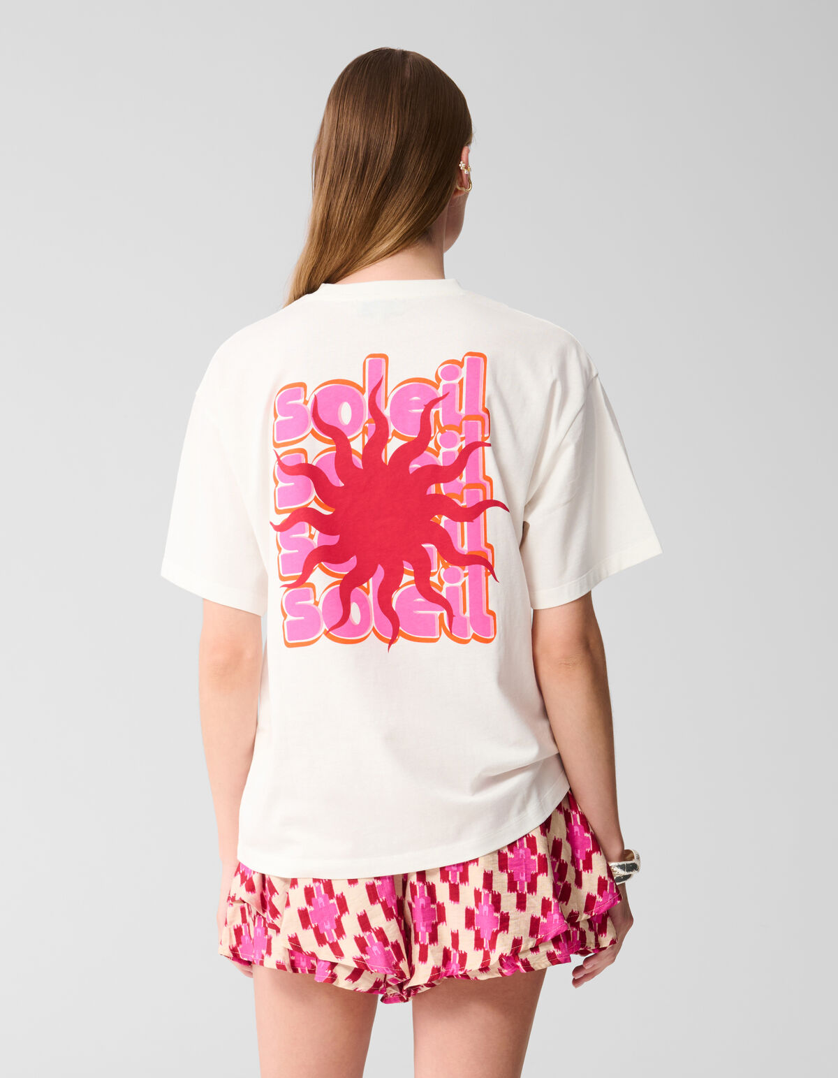 Sun Artwork T-shirt Off White SHOEBY WOMEN