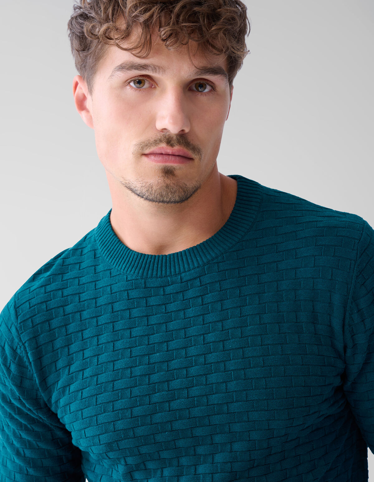 Strukturierter Pullover Dunkelgrün SHOEBY MEN