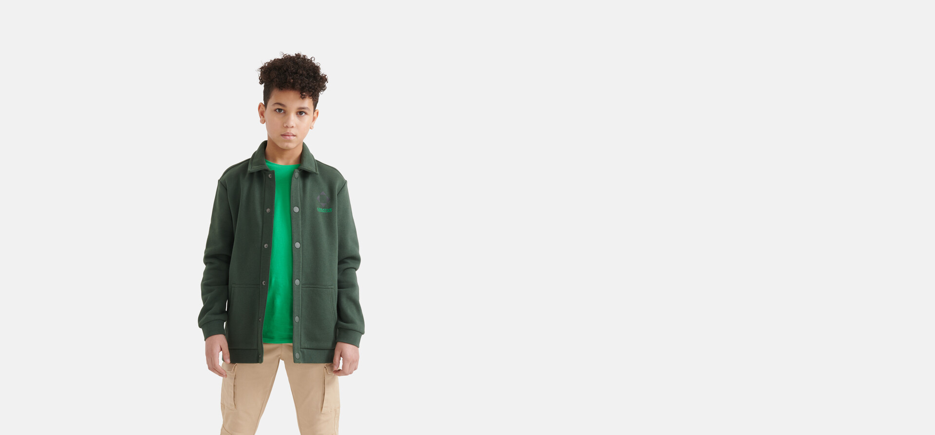 Bedruckte Strickjacke Dunkelgrün SHOEBY BOYS