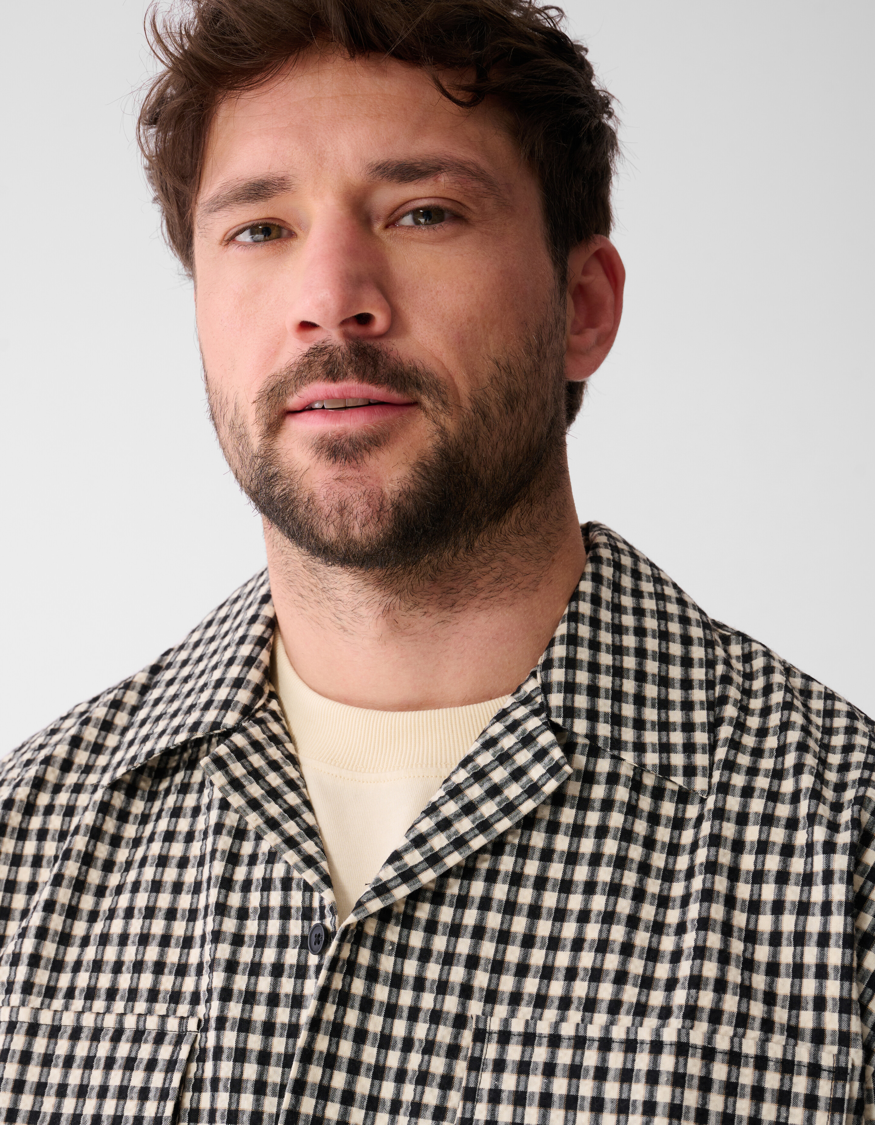 Karo-Overshirt Gebrochen Wei&szlig; SHOEBY MEN