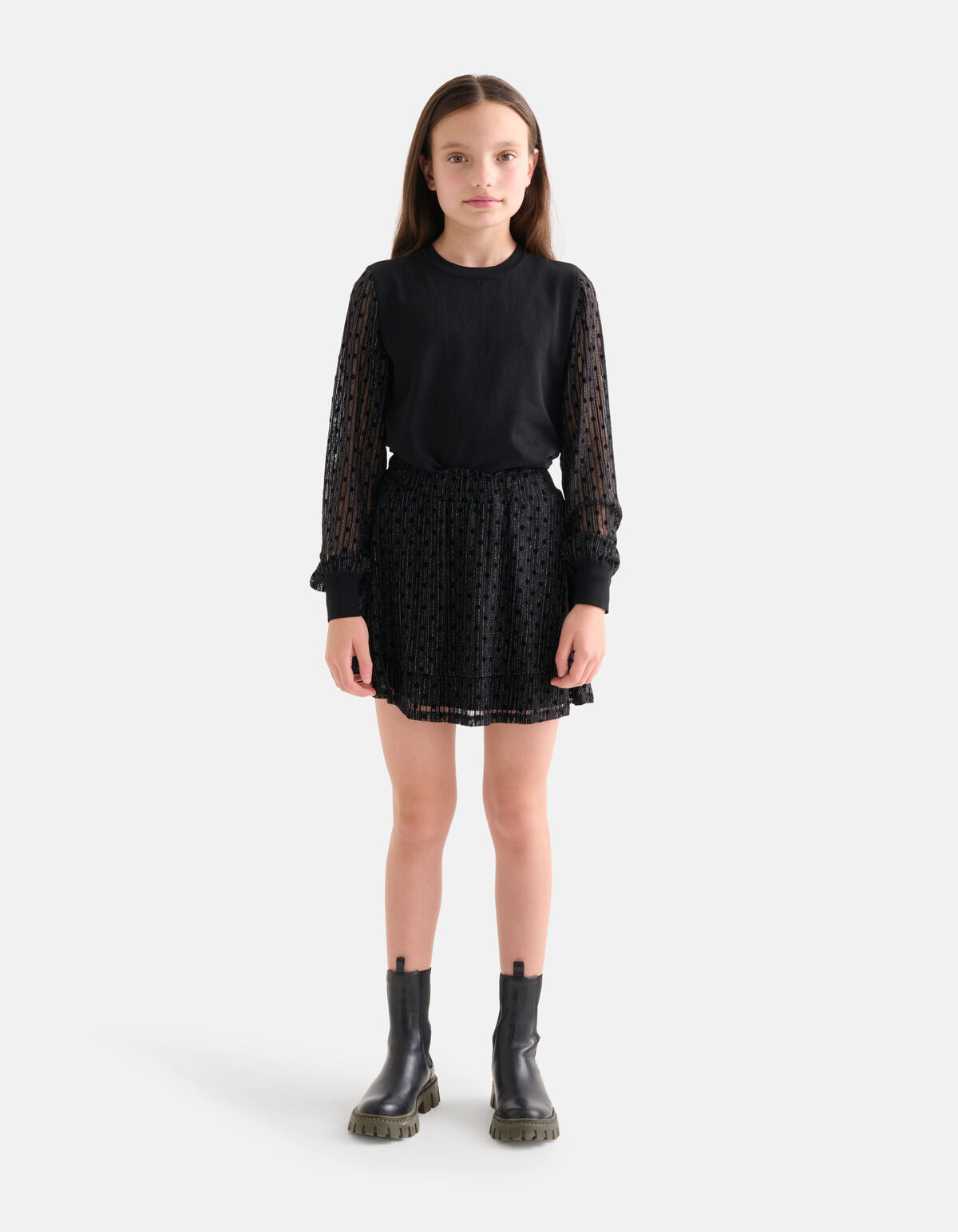 Glitter Mesh Rock Schwarz SHOEBY GIRLS