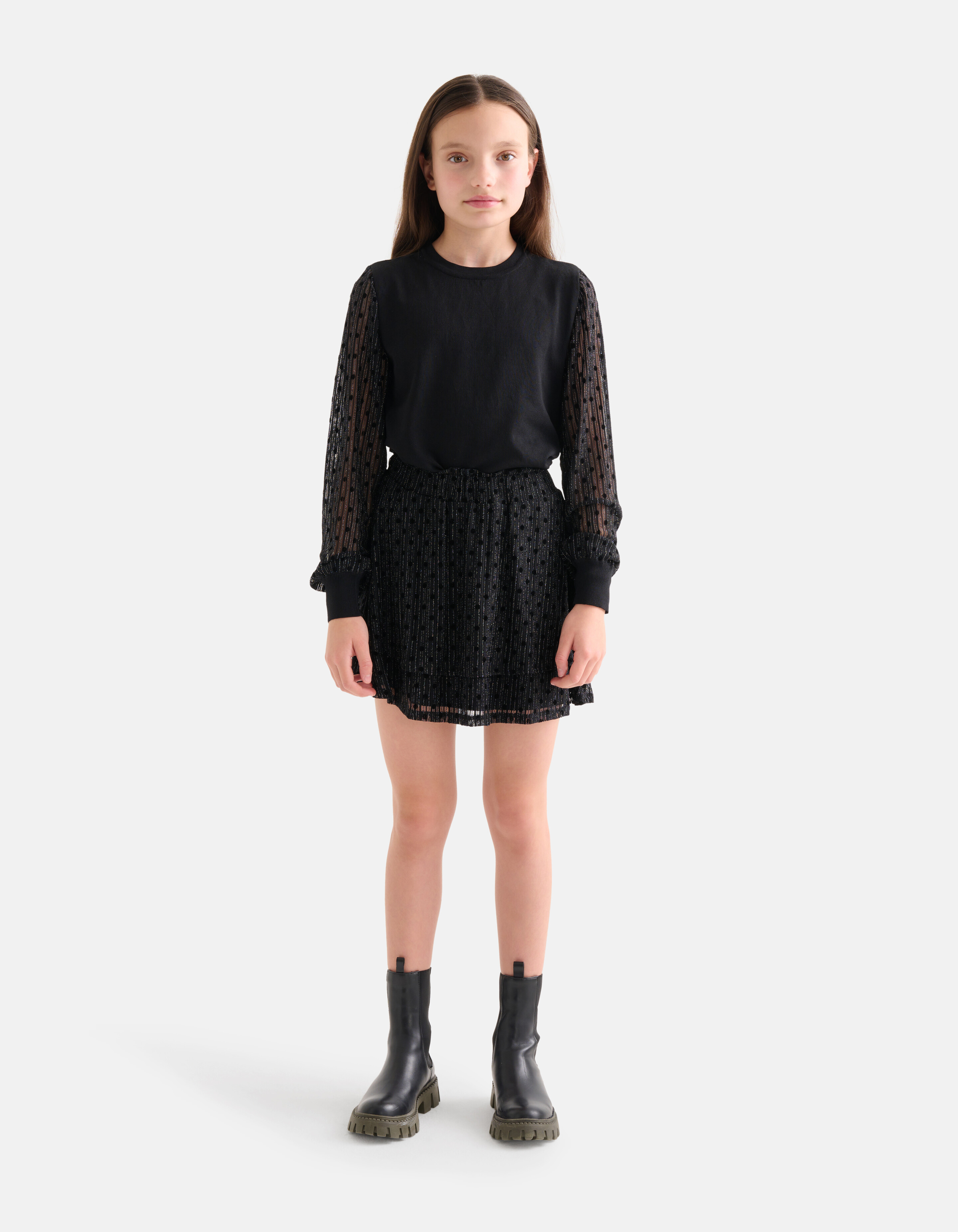 Glitter Mesh Rock Schwarz SHOEBY GIRLS