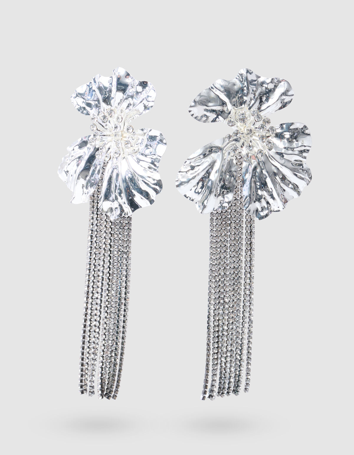 Statement Blumenohrringe Silber SHOEBY ACCESSOIRES