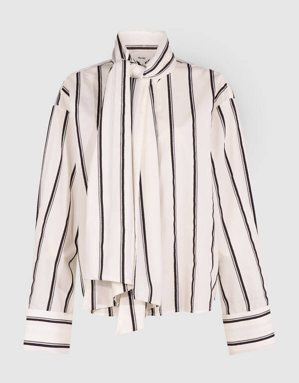 Gestreifte Jacquard-Bluse Offwhite By Mieke SHOEBY WOMEN