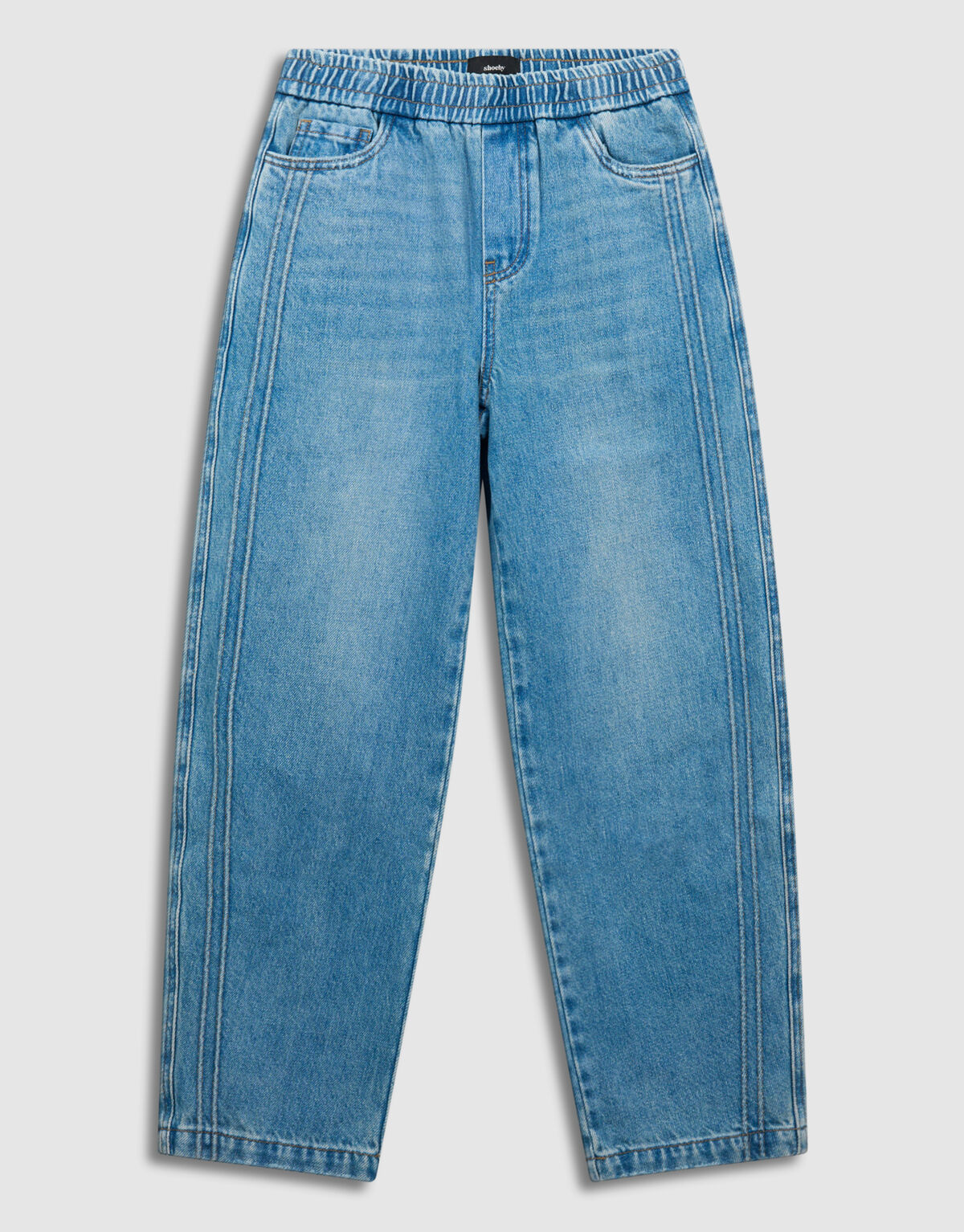 Sportliche Baggy-Fit-Jeans, mittelgrau SHOEBY BOYS