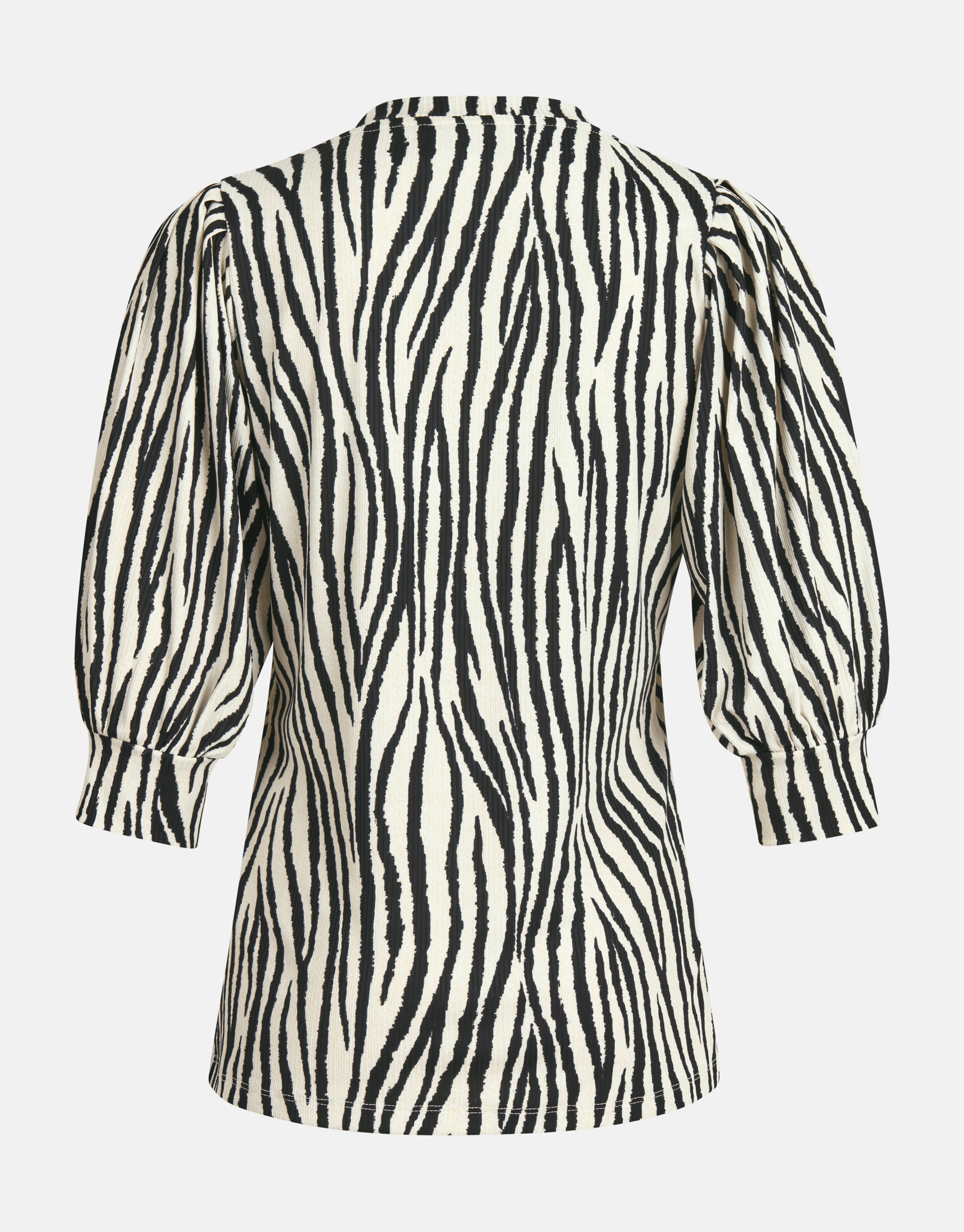 Bedrucktes Rippen-V-Ausschnitt-Top Schwarz/Weiß SHOEBY WOMEN