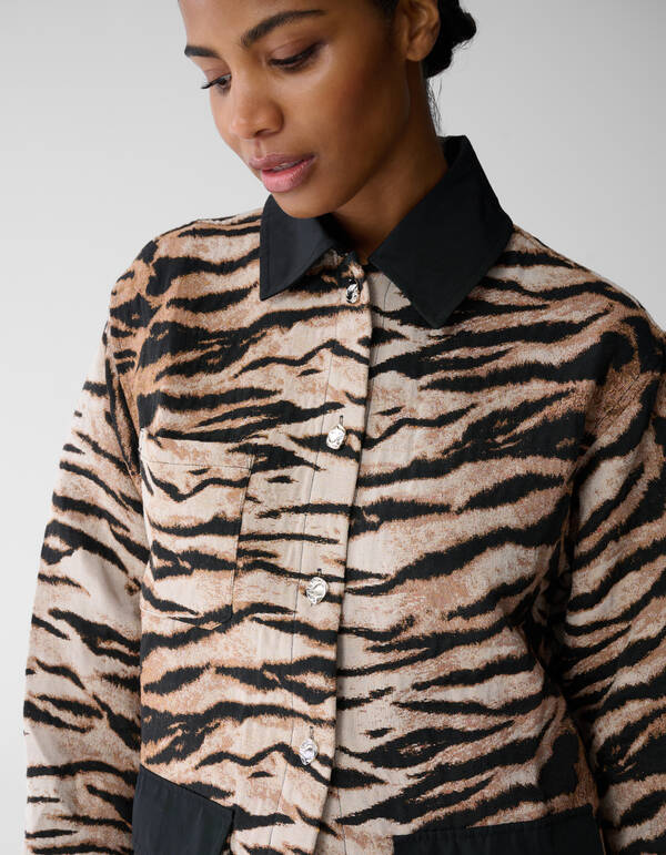 Jacquard Tiger Jacke Hellbraun SHOEBY WOMEN