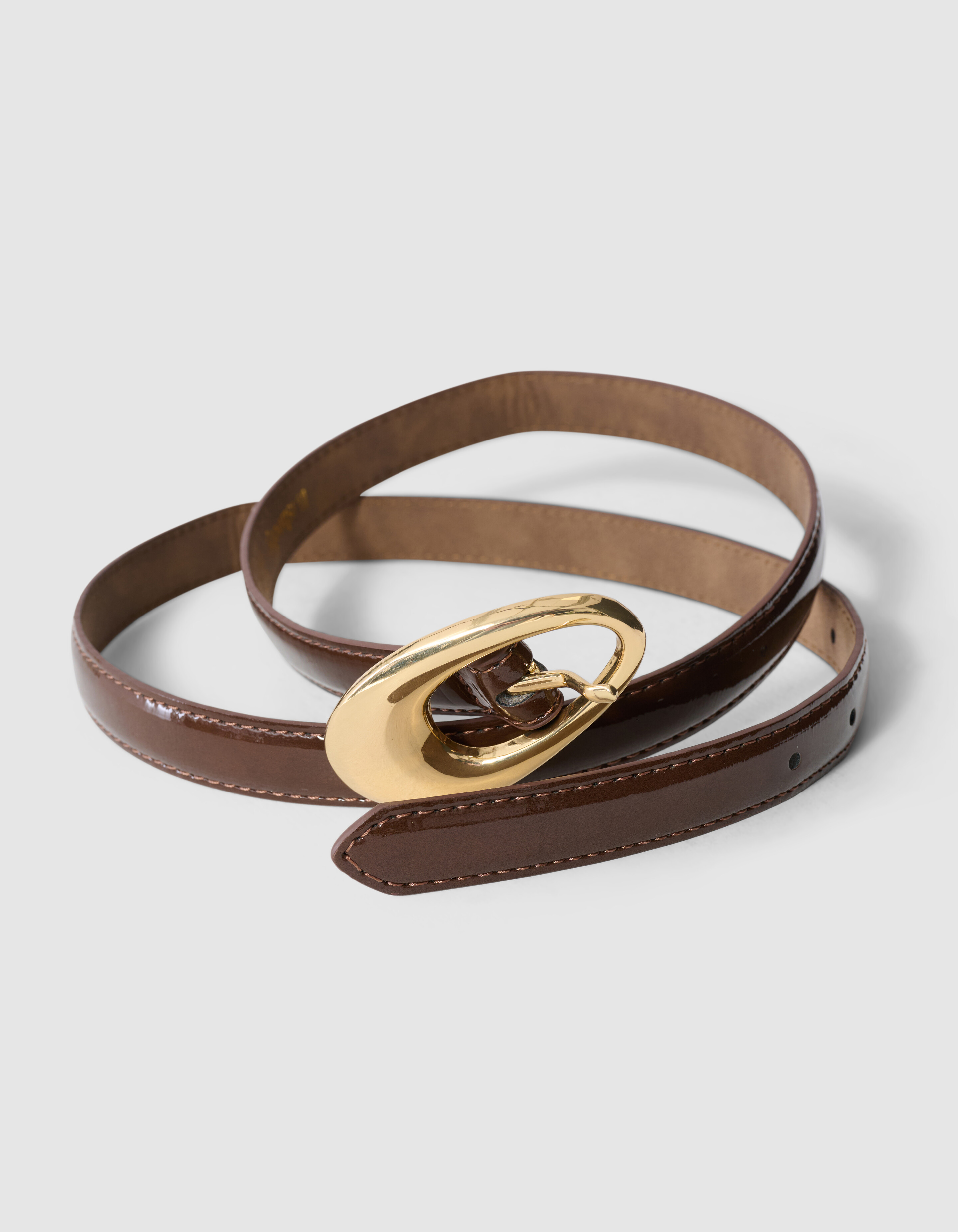 Lackleder G&uuml;rtel Dunkelbraun SHOEBY ACCESSOIRES