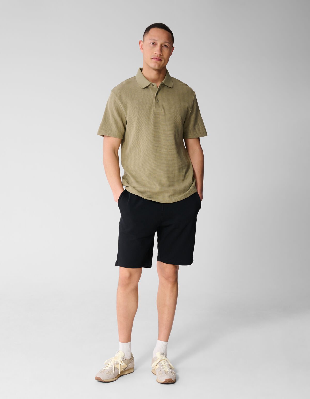 Waffelstreifen-Polo Khaki SHOEBY MEN