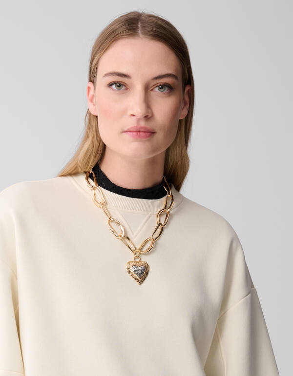 Hammered Heart Kette Gold SHOEBY ACCESSOIRES