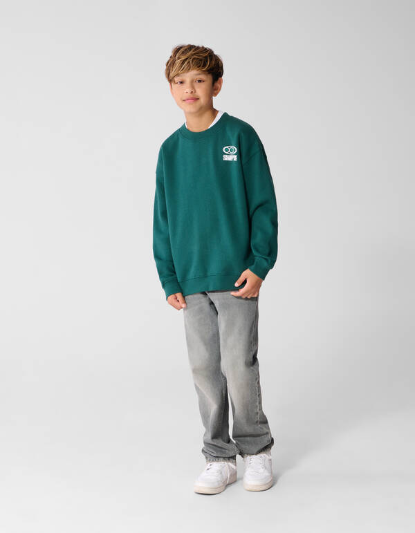 Oversized Fit Sweater Dunkelgr&uuml;n SHOEBY BOYS
