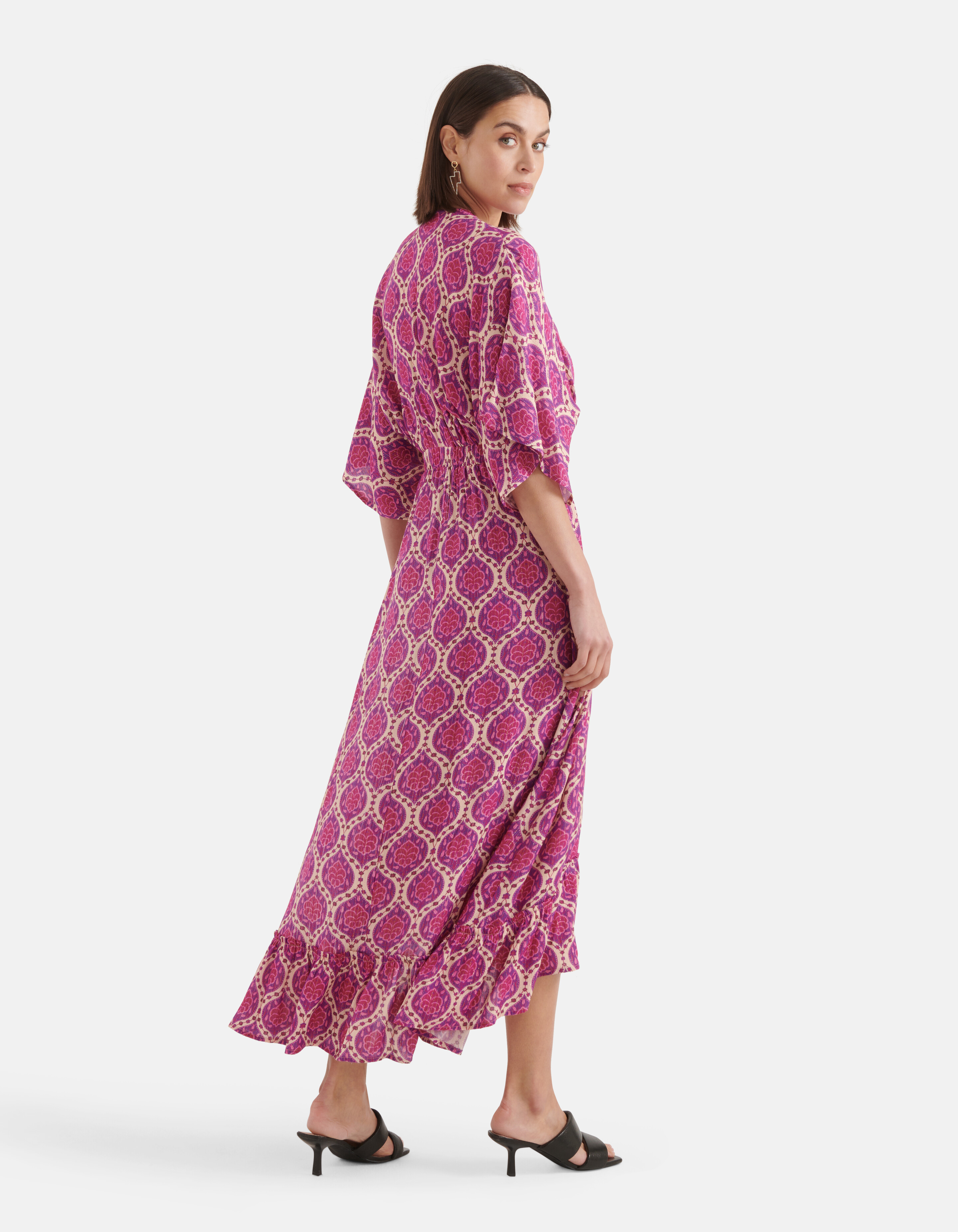 Grafik Lurex Maxikleid Lila SHOEBY WOMEN