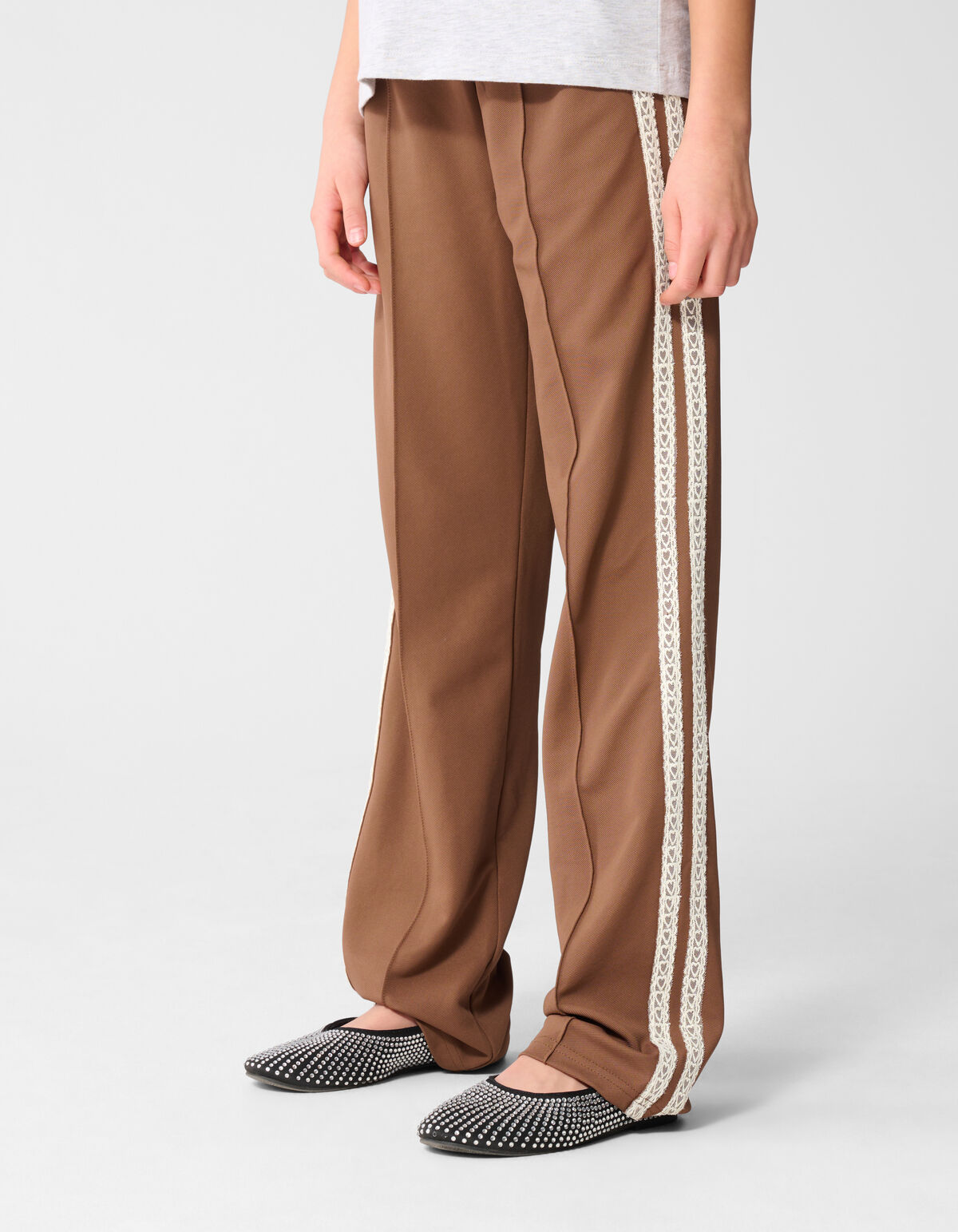 Sportliche Hose mit weitem Bein, Braun SHOEBY GIRLS