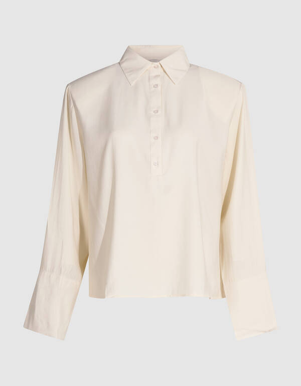 Soft Polo Bluse Ecru SHOEBY WOMEN