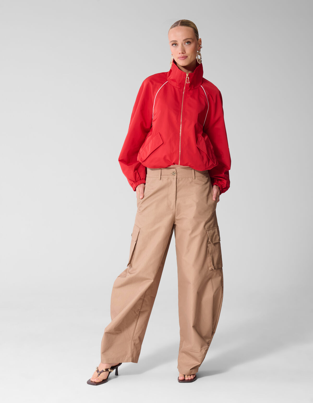 Sporty Piping Track Jacke Rot SHOEBY WOMEN