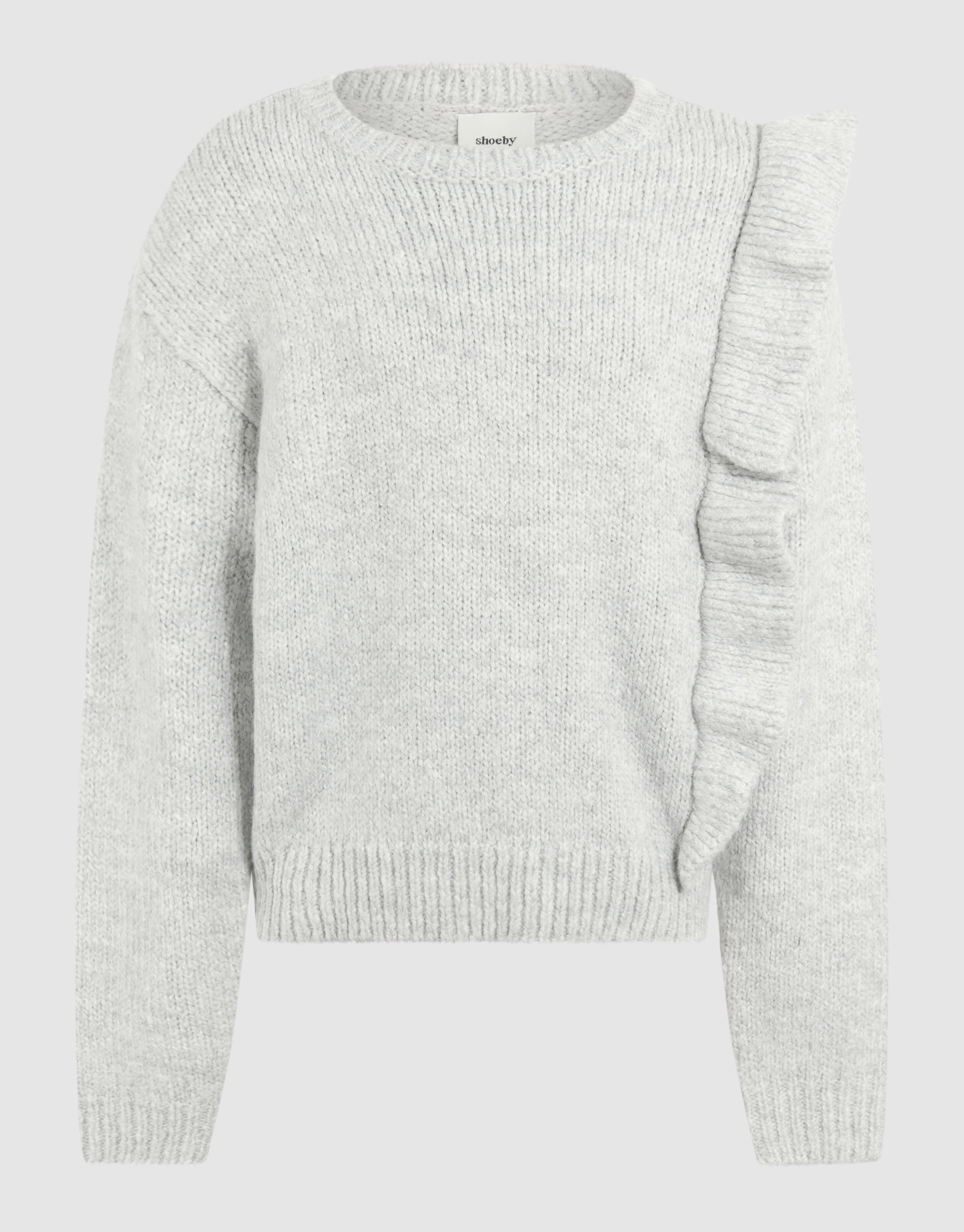 Rüsch Pullover Hellgrau SHOEBY GIRLS