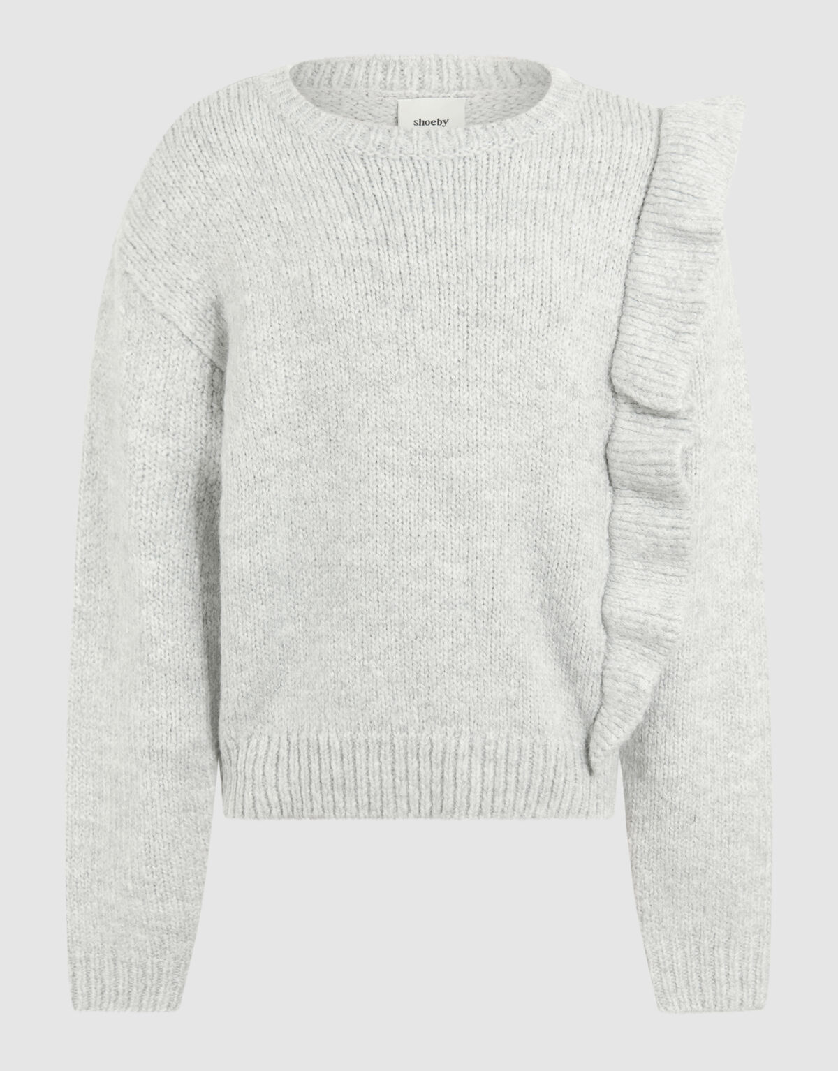 Rüsch Pullover Hellgrau SHOEBY GIRLS