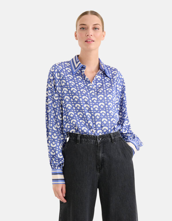 Grafik-Retro-Bluse Lila von Mieke SHOEBY WOMEN