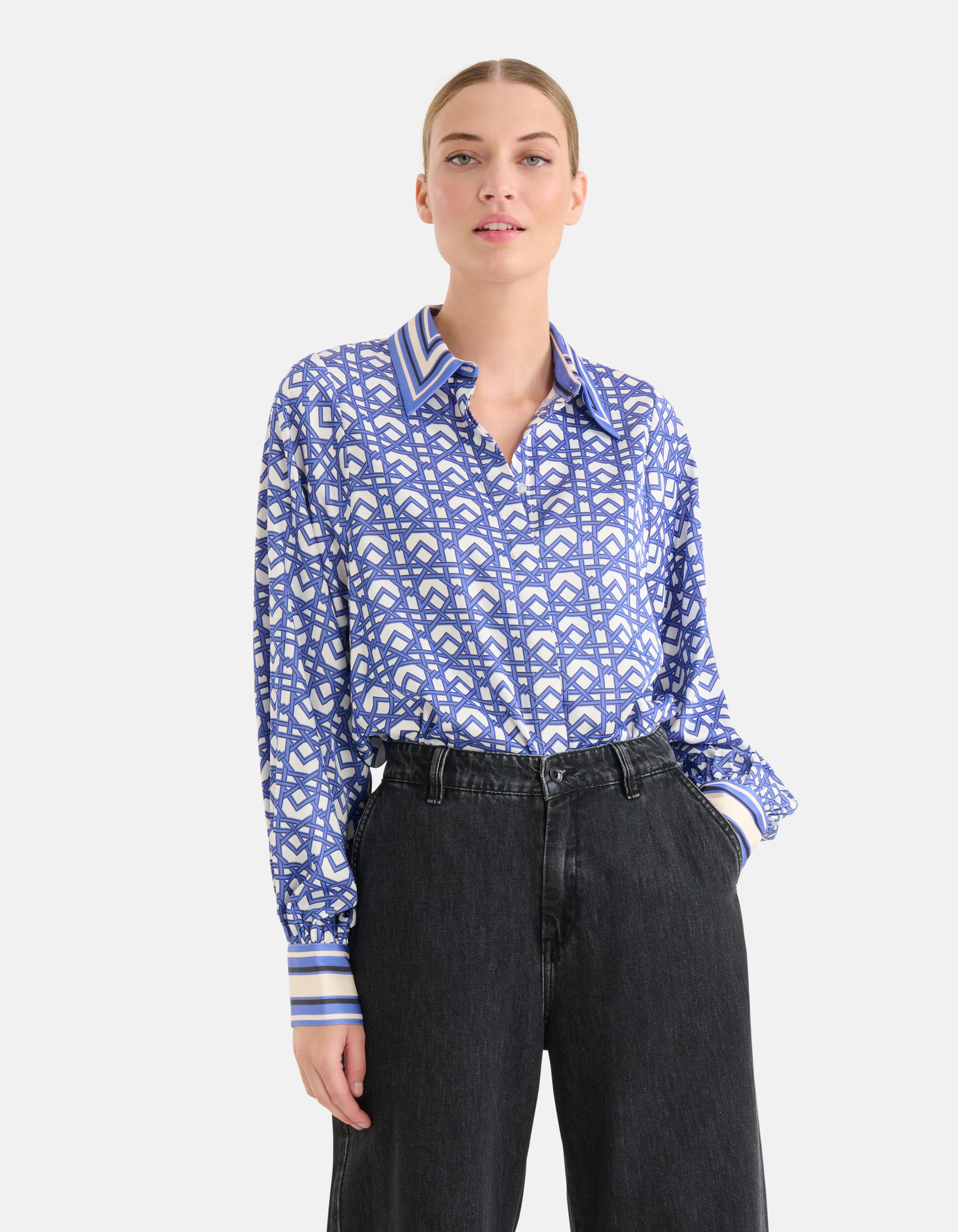 Grafik-Retro-Bluse Lila SHOEBY WOMEN