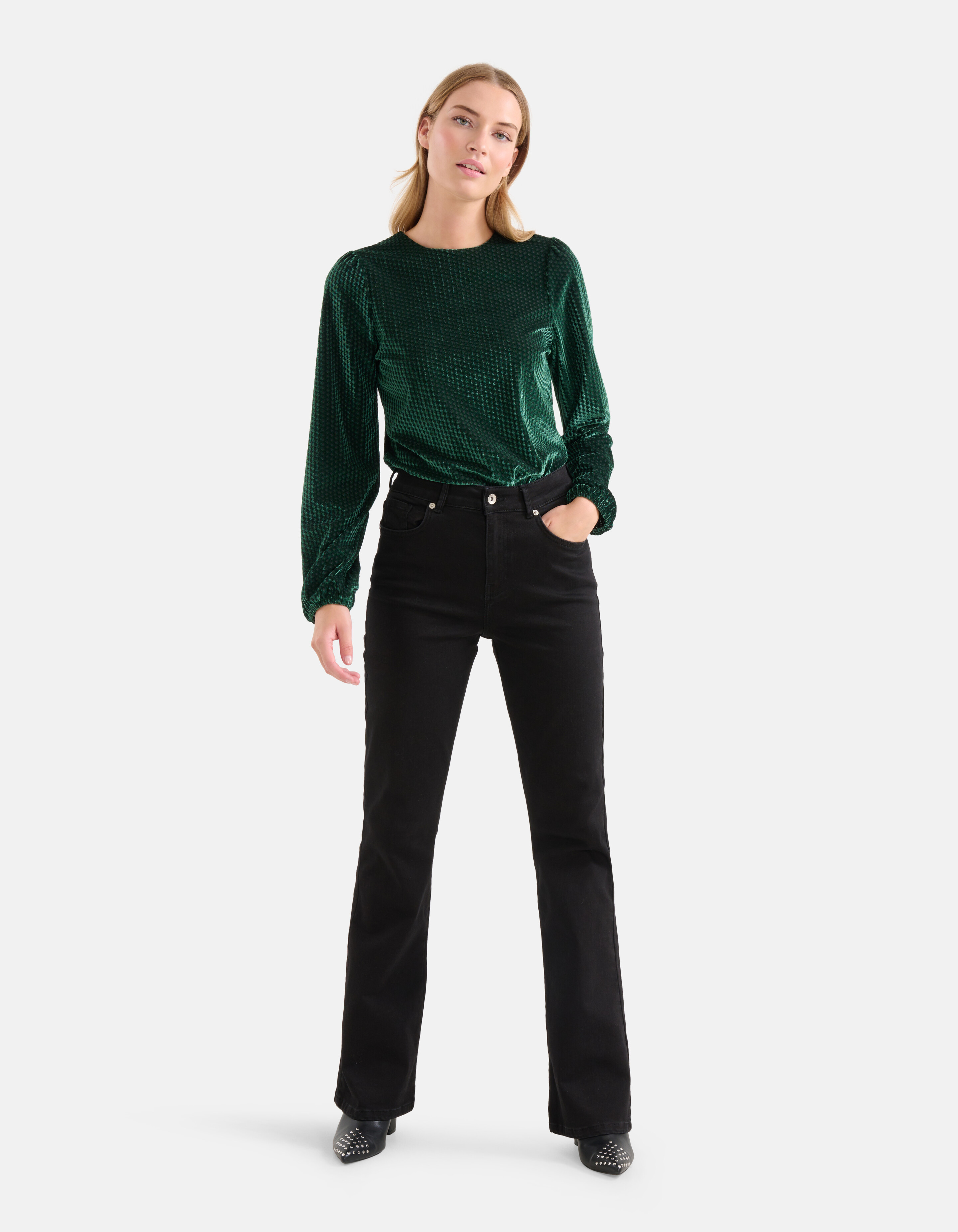 Samt-Top Dunkelgrün SHOEBY WOMEN
