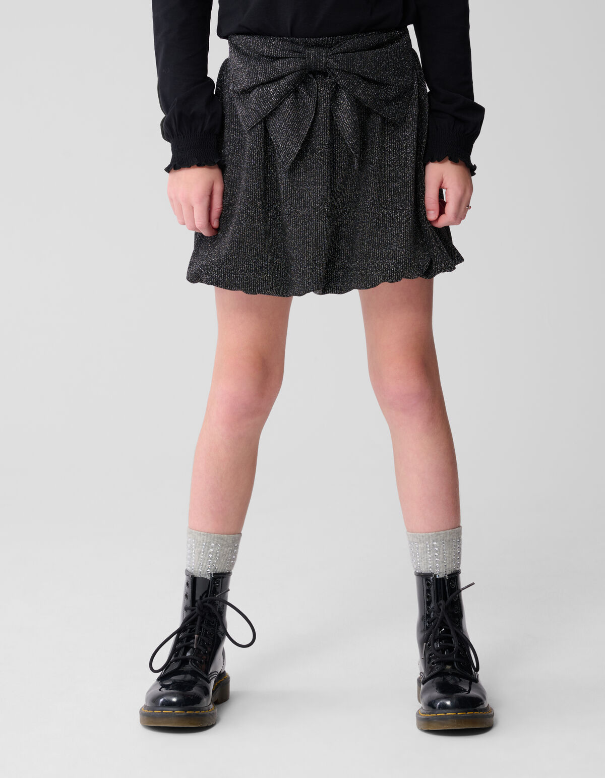 Minirock mit Glitzerschleife in Schwarz SHOEBY ACCESSOIRES