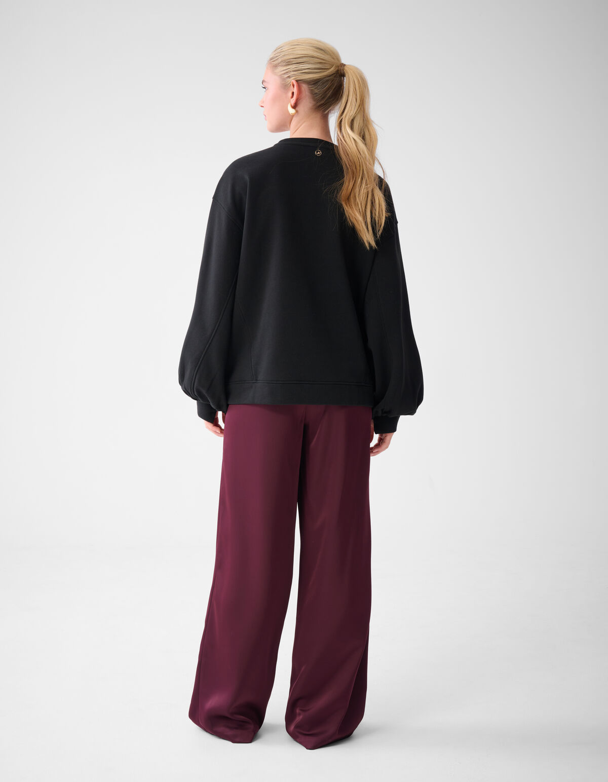 Satin Pantaloons mit weitem Bein Dunkelrot von Lon SHOEBY WOMEN