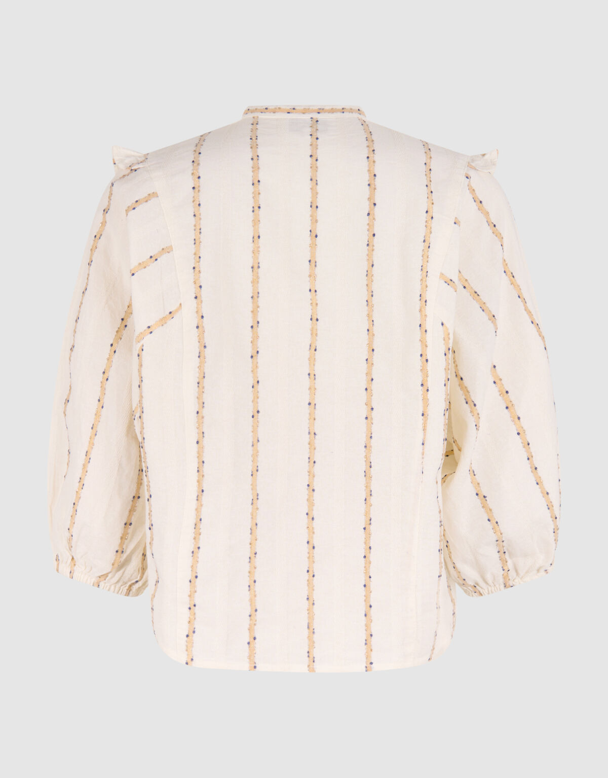 Jacquard-Bluse mit Rüschen Off White SHOEBY WOMEN