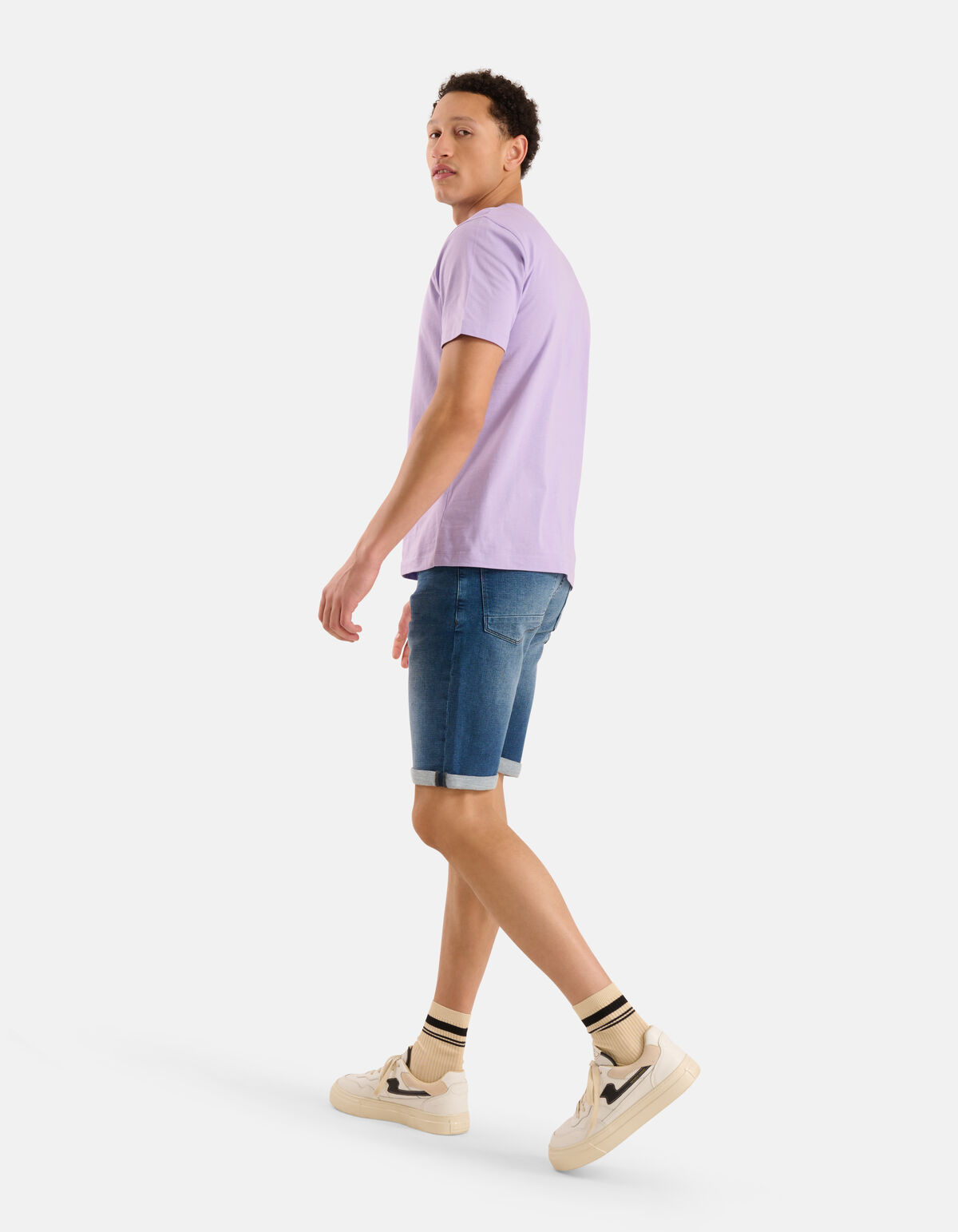 Glitzer-T-Shirt Hellviolett SHOEBY MEN